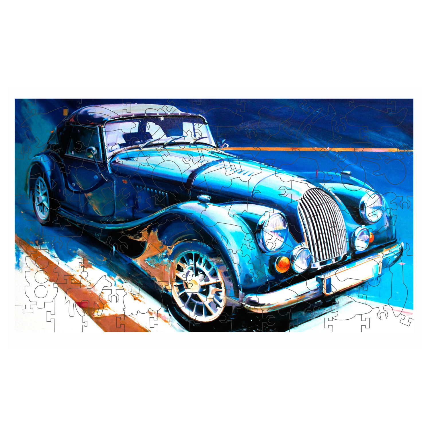 Деревянные пазлы Collection Transport Автомобиль классический, 100 деталей, 30х18 см