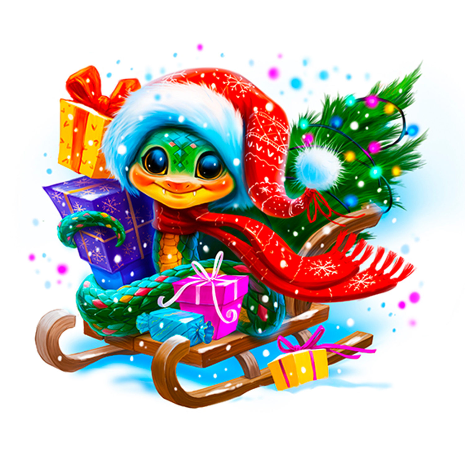 Деревянные пазлы Collection Animation Змея на санках, 70 деталей, 29х26 см, 7+