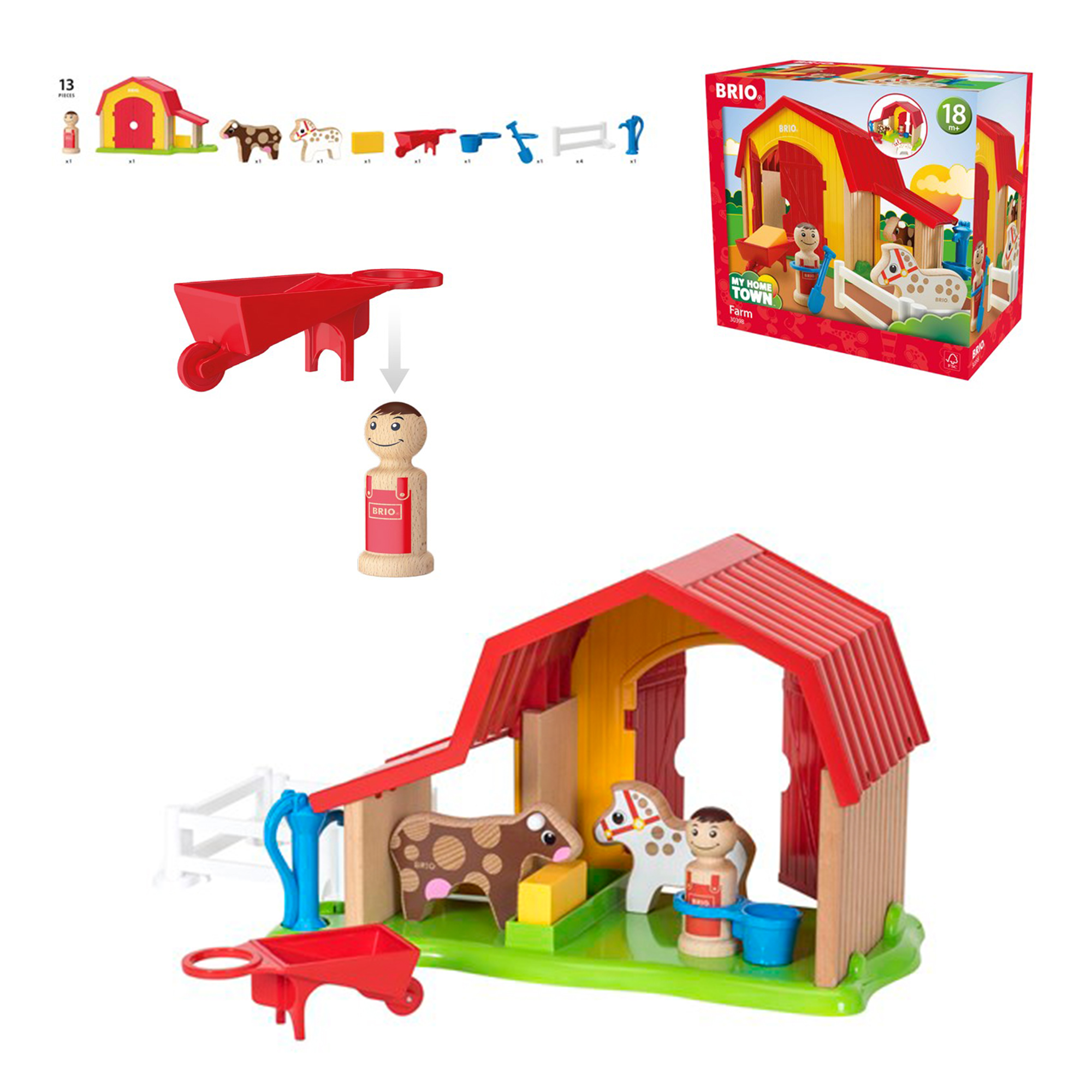 BRIO "Мой родной дом" Набор "Ферма" (13 элементов) 30,5х16,3х19,5 см., кор. 30х28х17 см.