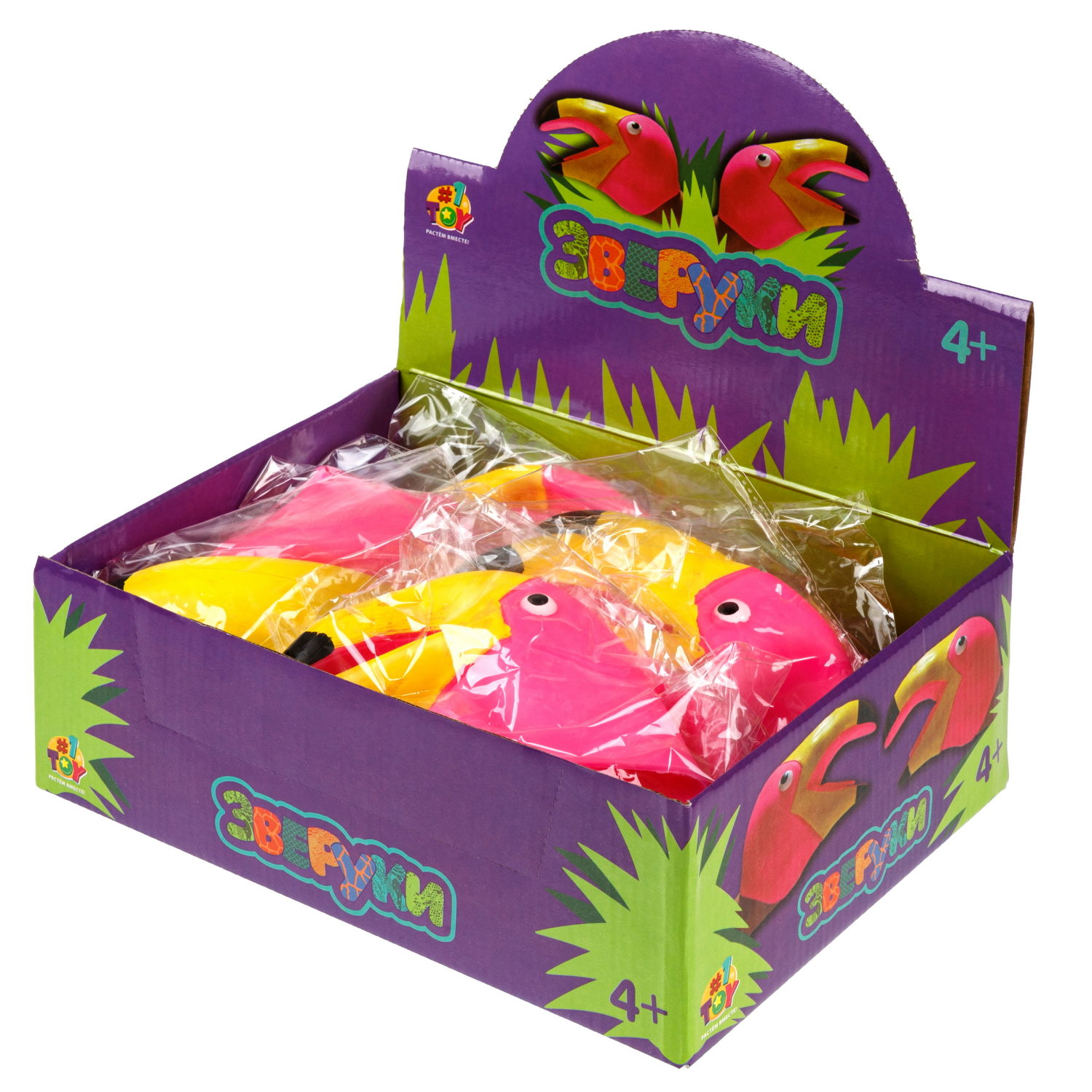 Игрушка на руку 1TOY Зверуки Фламинго