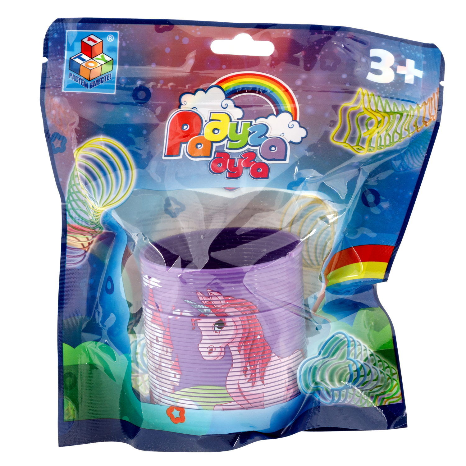 Пружинка радуга 1TOY «Радуга-дуга» Единороги, 6,3*6,5 см