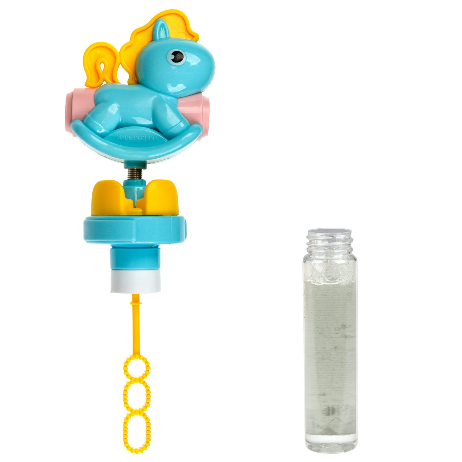 Мыльные пузыри с игрушкой-качалкой 1TOY Мы-шарики! Пони, 40 мл, 3 цвета в ассортименте