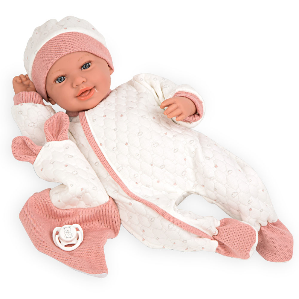 Испанская кукла для девочки с функцией дыхания Arias reborn, мини реборн, пупс, реалистичная, мягкая, мягконабивная, 45 см