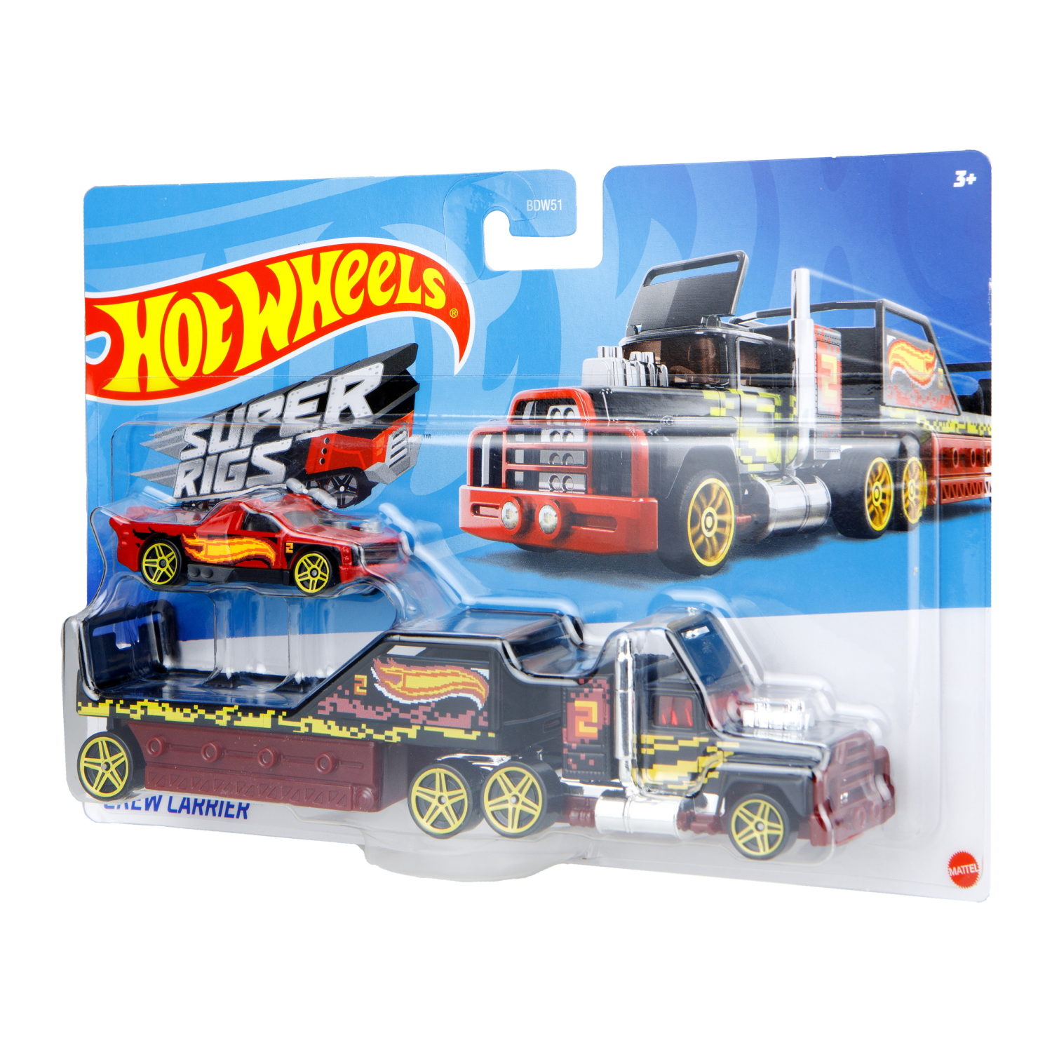 Hot wheels Набор игровой Супергрузовики со спортивными автомобилями "Crew Carrier"
