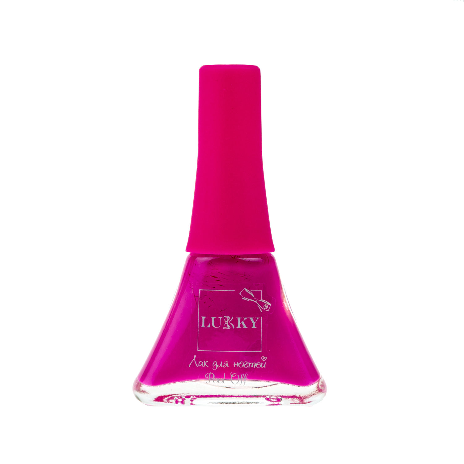 Набор для маникюра детский LUKKY Нэйл-Дизайн #3 Капелька: лак для ногтей на водной основе фуксия + стразы-наклейки
