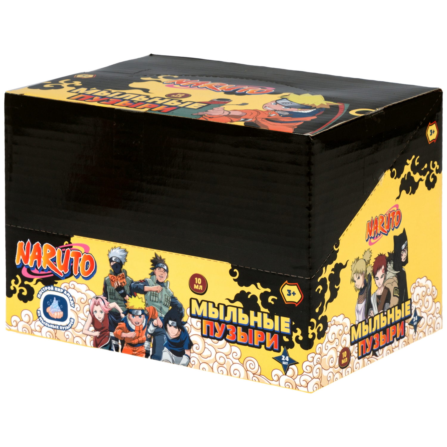 Мыльные пузыри нелопающиеся "Наруто" с кругляшом на крышке, 10 мл