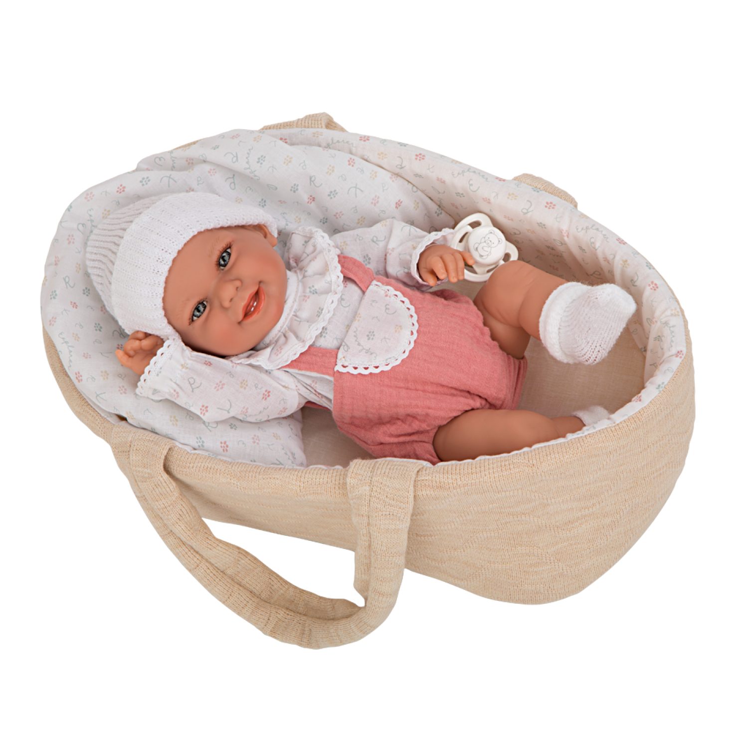 Испанская кукла для девочки reborn пупс Arias виниловая, силиконовая, с люлькой, 33 см