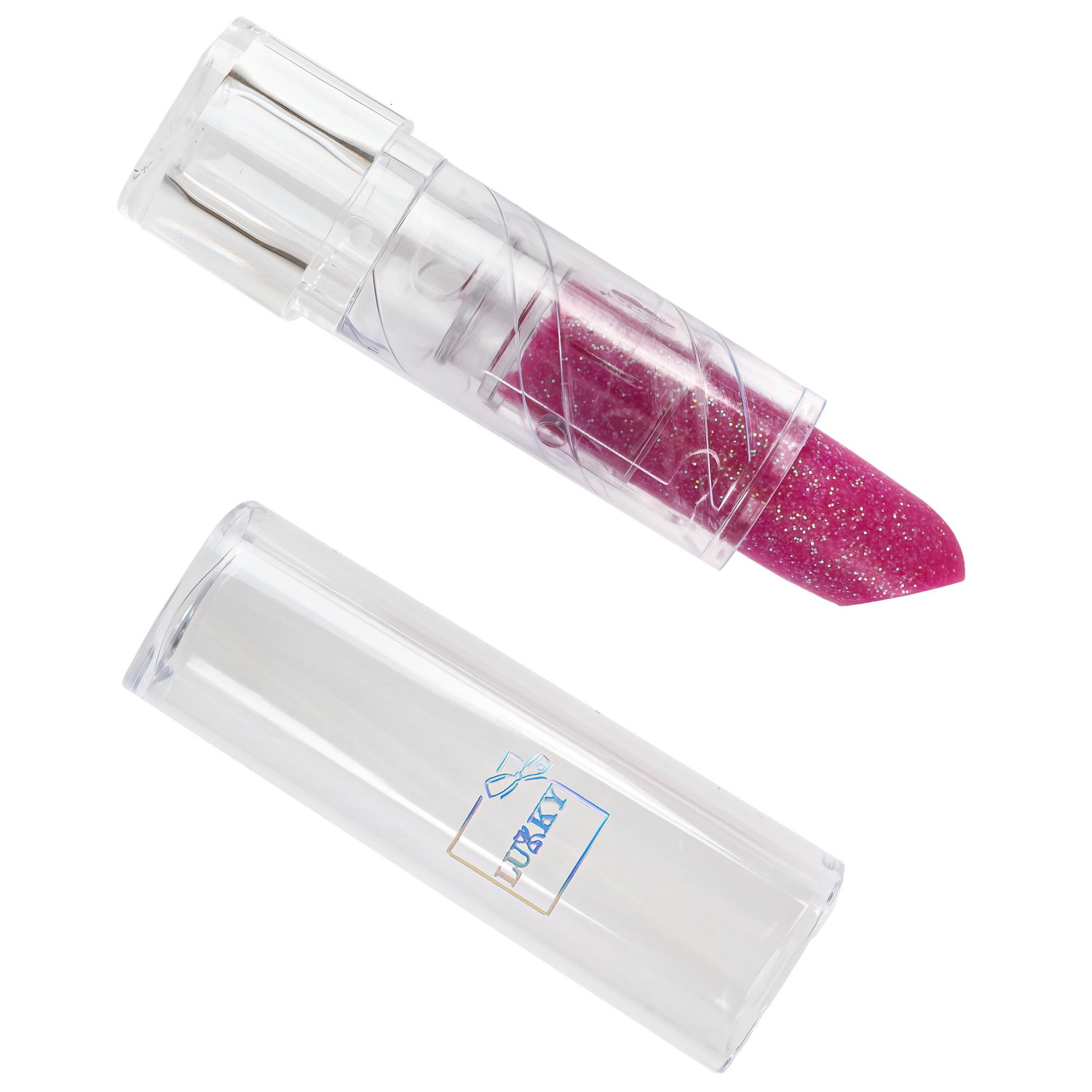 Lukky Дизайнер Сет #6, Розовый Котик,набор: помада для губ, меняющая цвет на розовый, гель-блёстки, стразы для лица, аппликатор