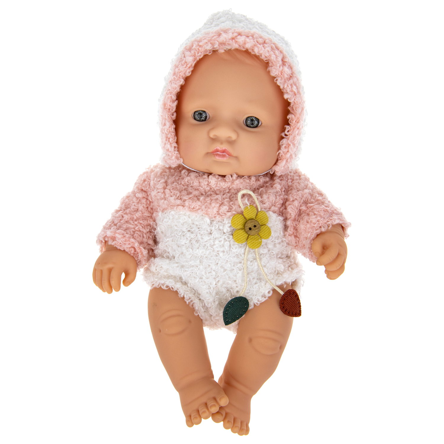 Пупс 1TOY Baby Doll в теплом розовом комбинезоне, 20 см