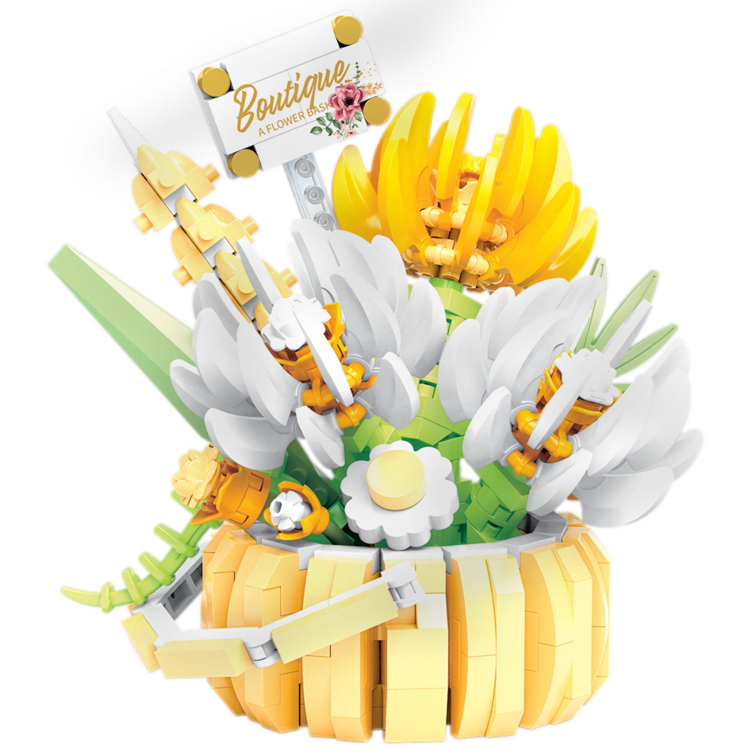 Конструктор 1TOY Blockformers Цветочная коллекция "Корзина с хризантемами", 517 деталей