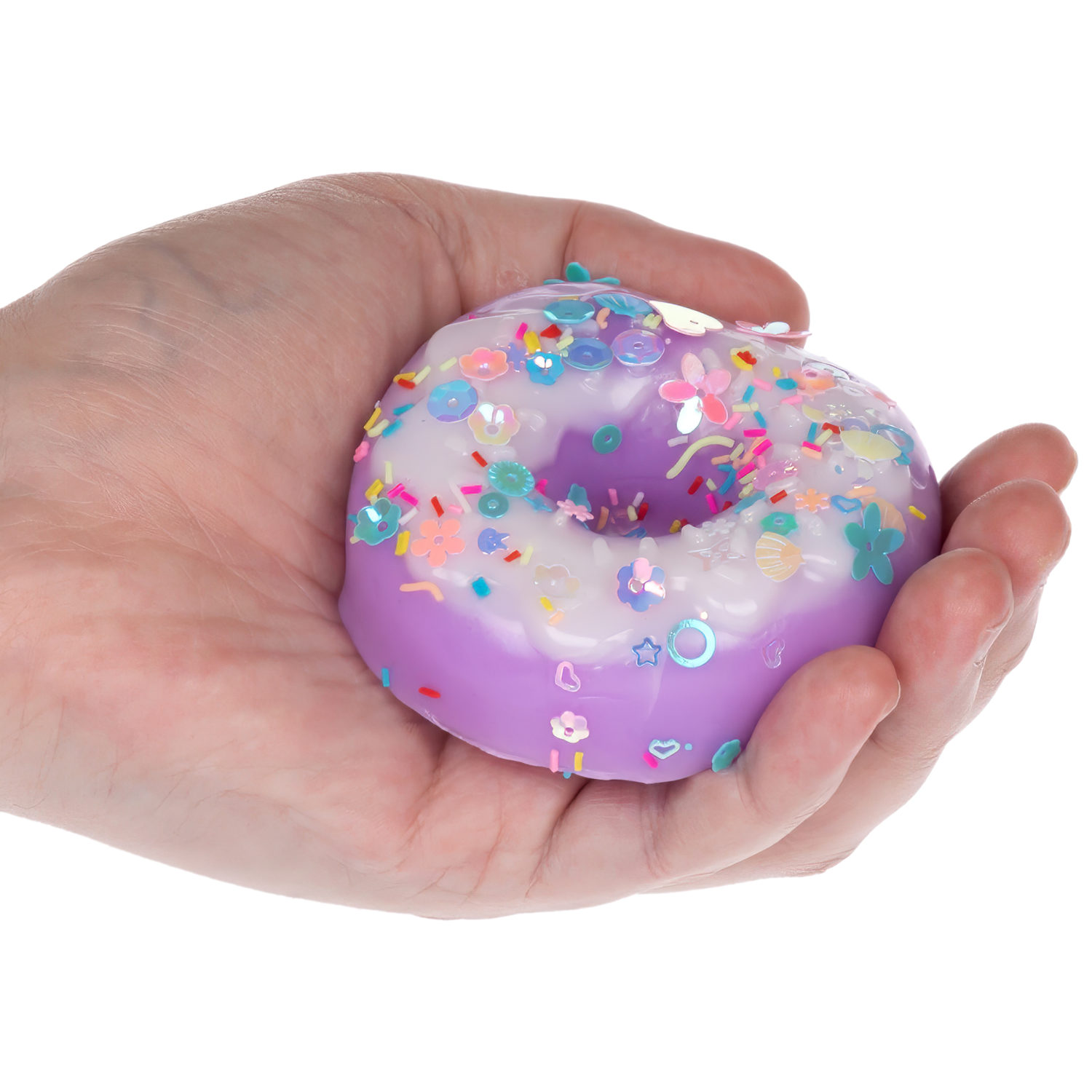 Игрушка-антистресс 1TOY Крутой замес «Няшка-вкусняшка», «Пончик с посыпкой», с колокольчиком, в ассортименте