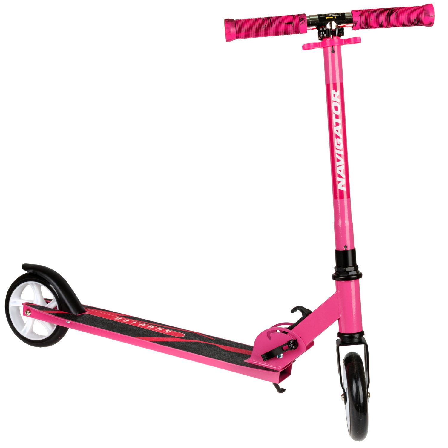 Самокат Navigator, 2-х кол. PU 2х145 мм, складной, TPR грипсы, , розовый металлик