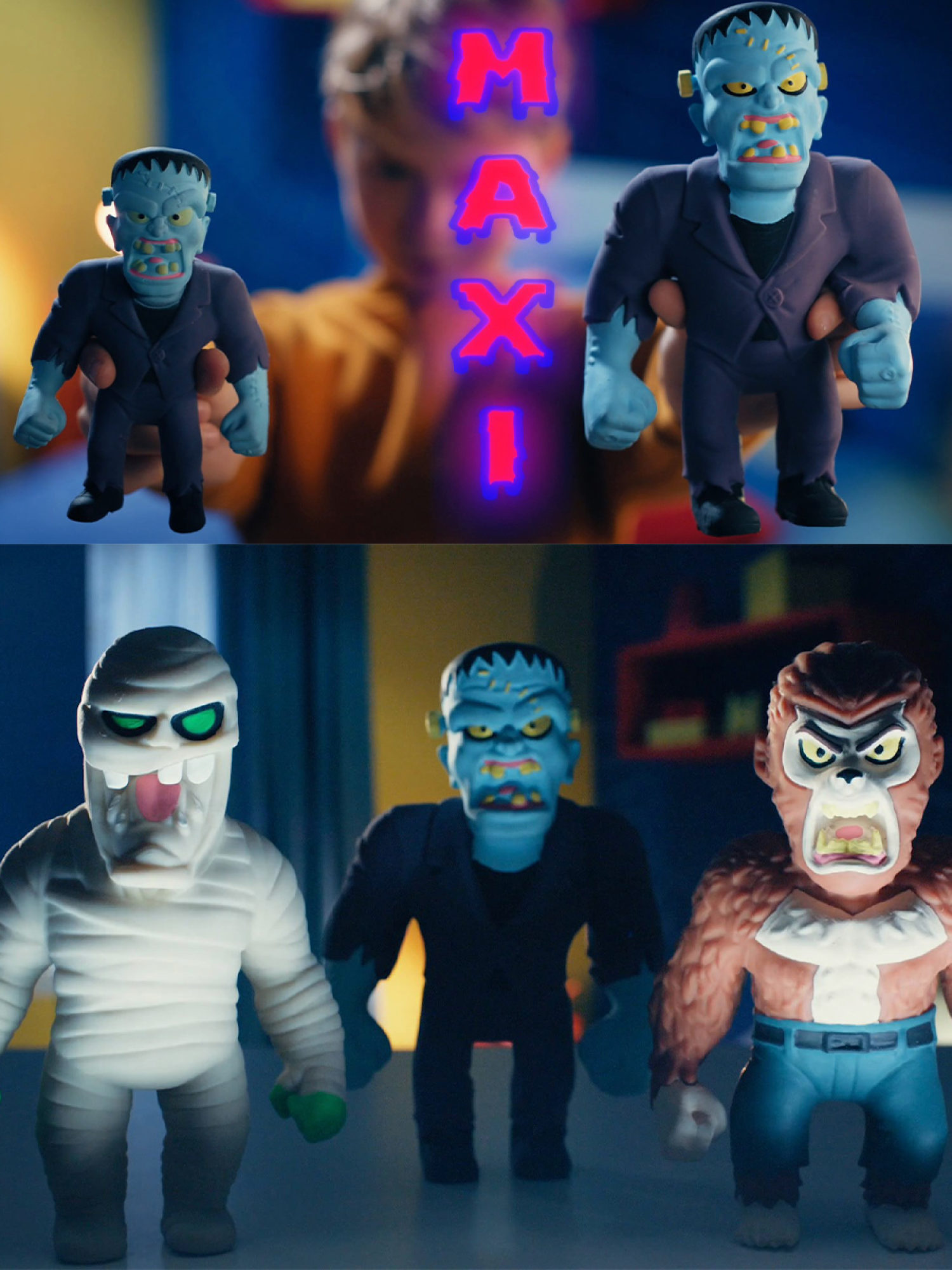 Тянущиеся фигурки 1TOY Monster Flex Maxi монстры тянучки, 21 см, 3 вида в ассортименте