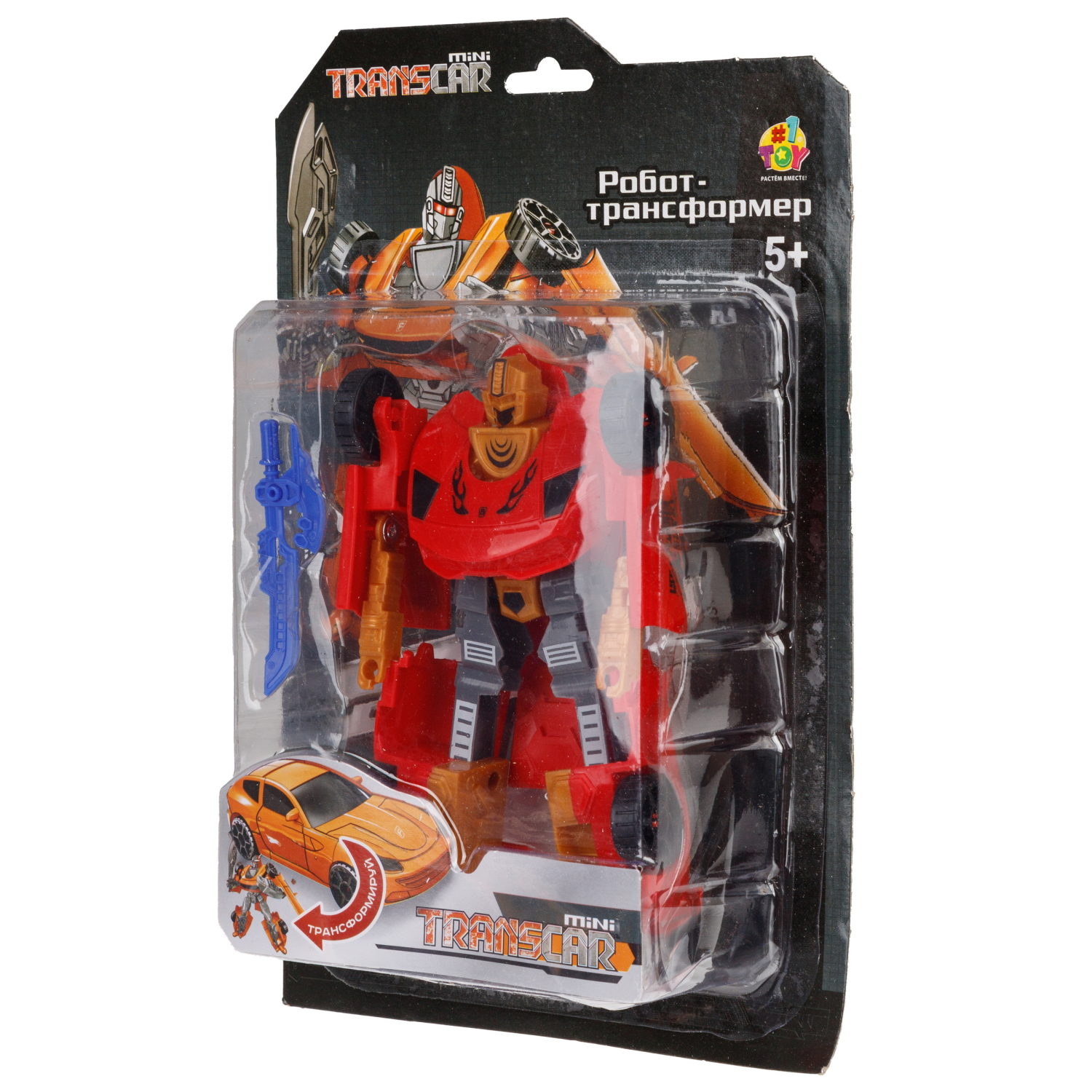 1toy Transcar mini робот-трансформер, 8 см, блистер, в асс. 6 видов