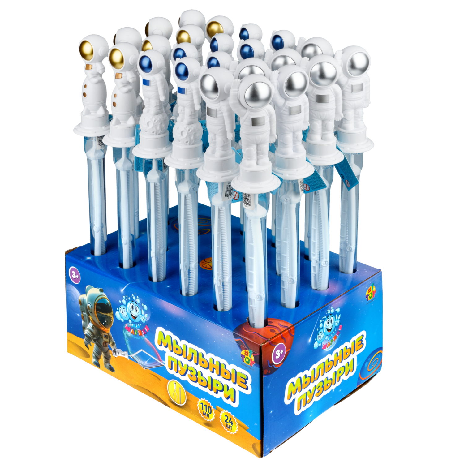 Мыльные пузыри 1TOY Мы-шарики! Космонавт, в ассортименте, 110 мл