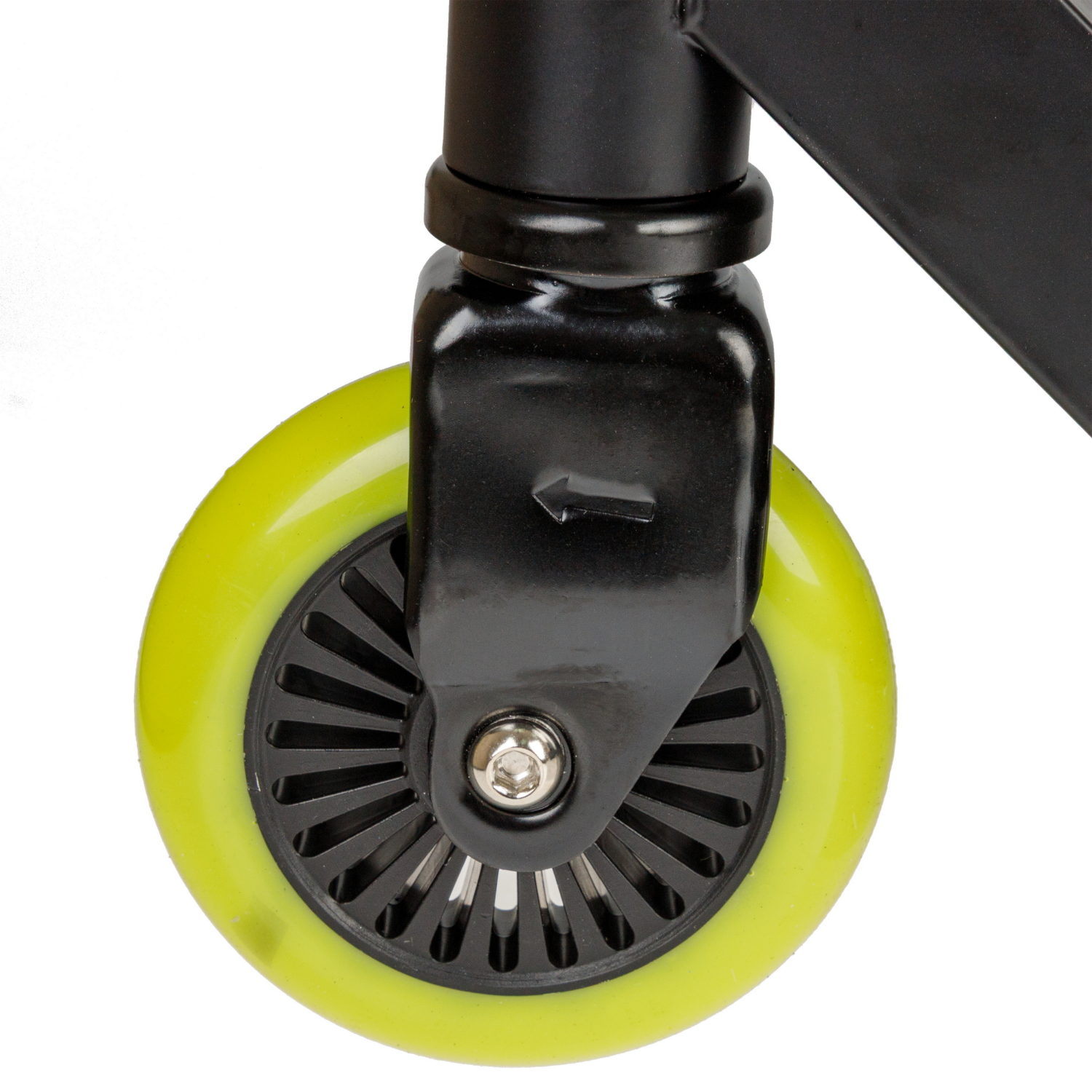 Самокат трюковый Topgear, 2-х кол. PU 2х100 мм, неопреновые грипсы, 65*48*79 см, до 100 кг, черно-зеленый