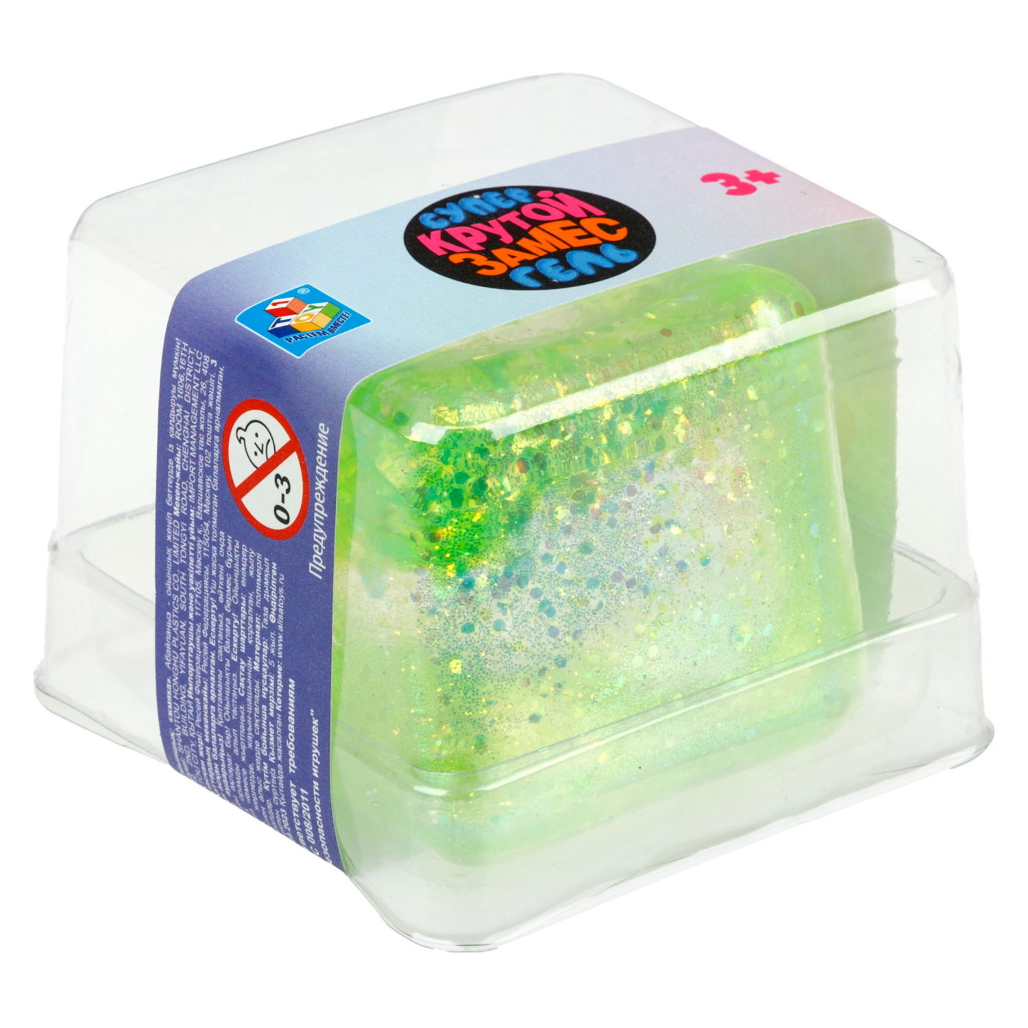 1toy Крутой замес Супергель куб, 4 цвета в ассортименте, 5 см