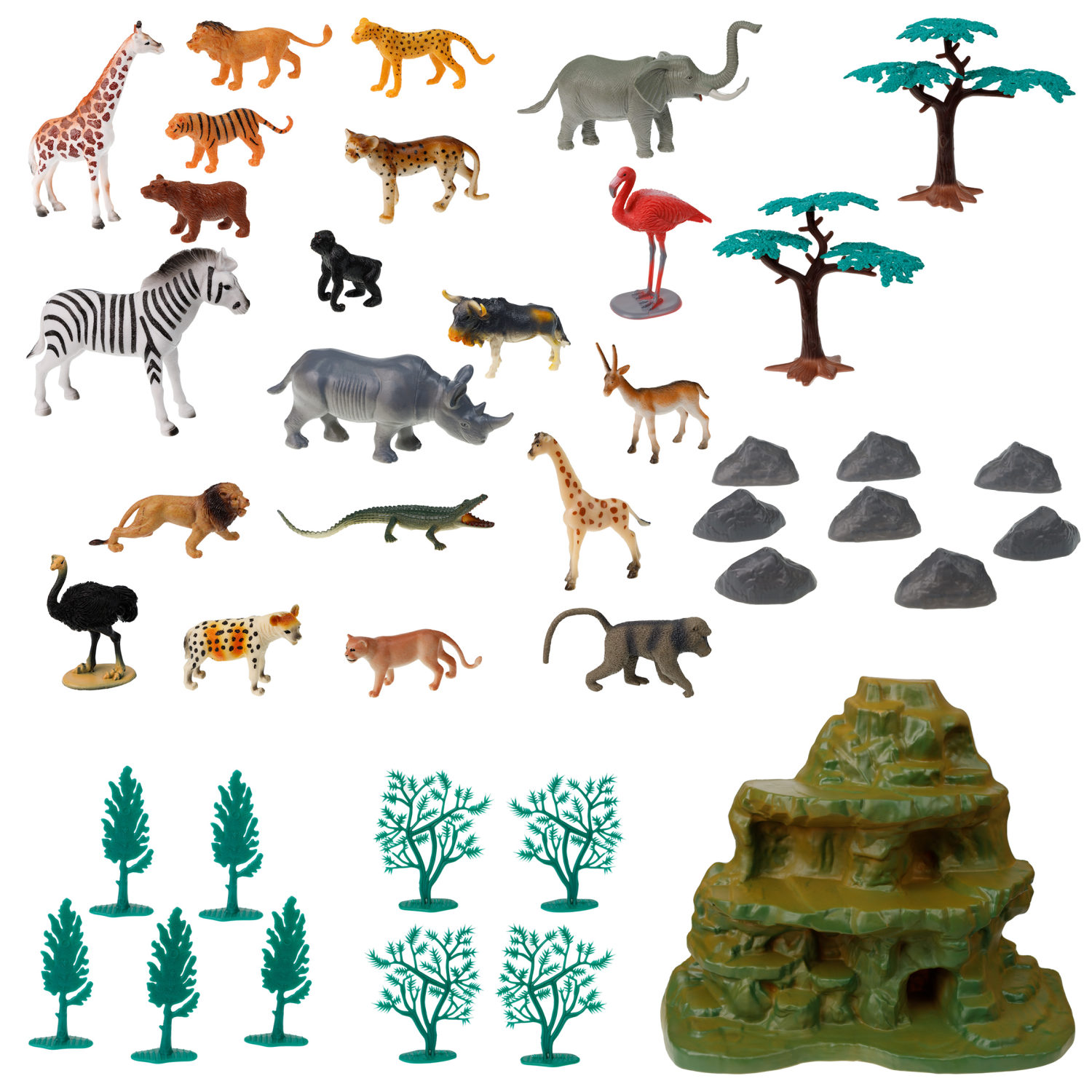 Фигурки диких животных Африки 1TOY "В мире животных", 40 шт., игровой набор зоопарк