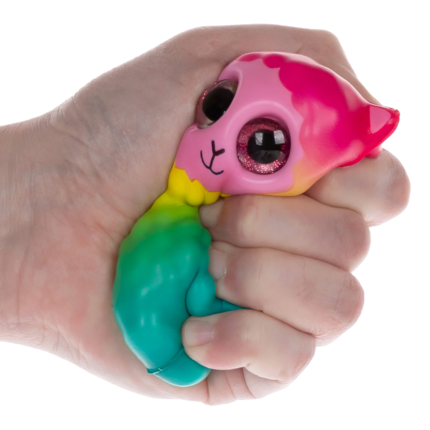 Глазастый сквиш 1TOY Животные Альпака, игрушка-антистресс для рук, жмякалка, 7,2х10 см