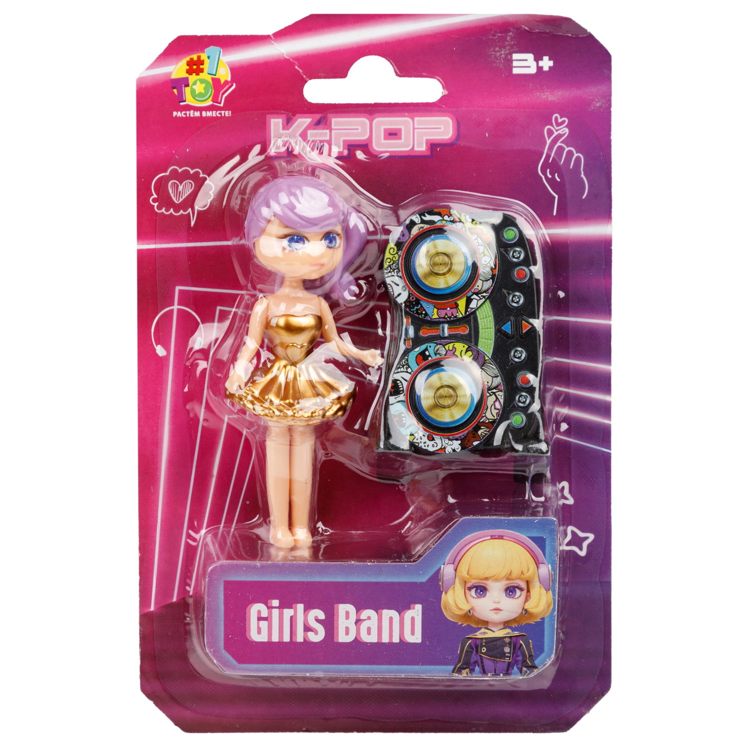 Кукла 1TOY K-POP Girls band с музыкальными инструментами, 30 видов в ассортименте