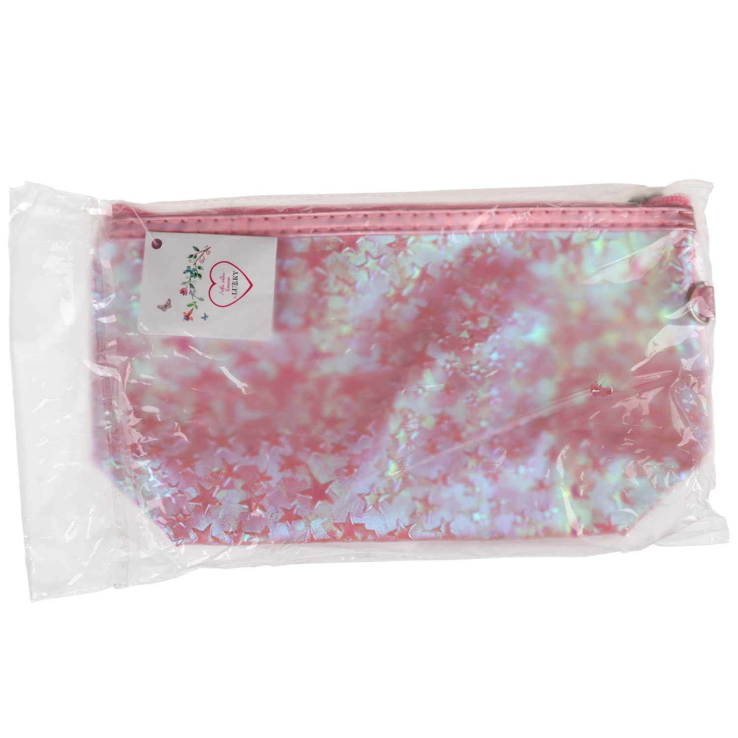 Косметичка блестящая Lukky Holographic Stars, 23,5*14*7 см