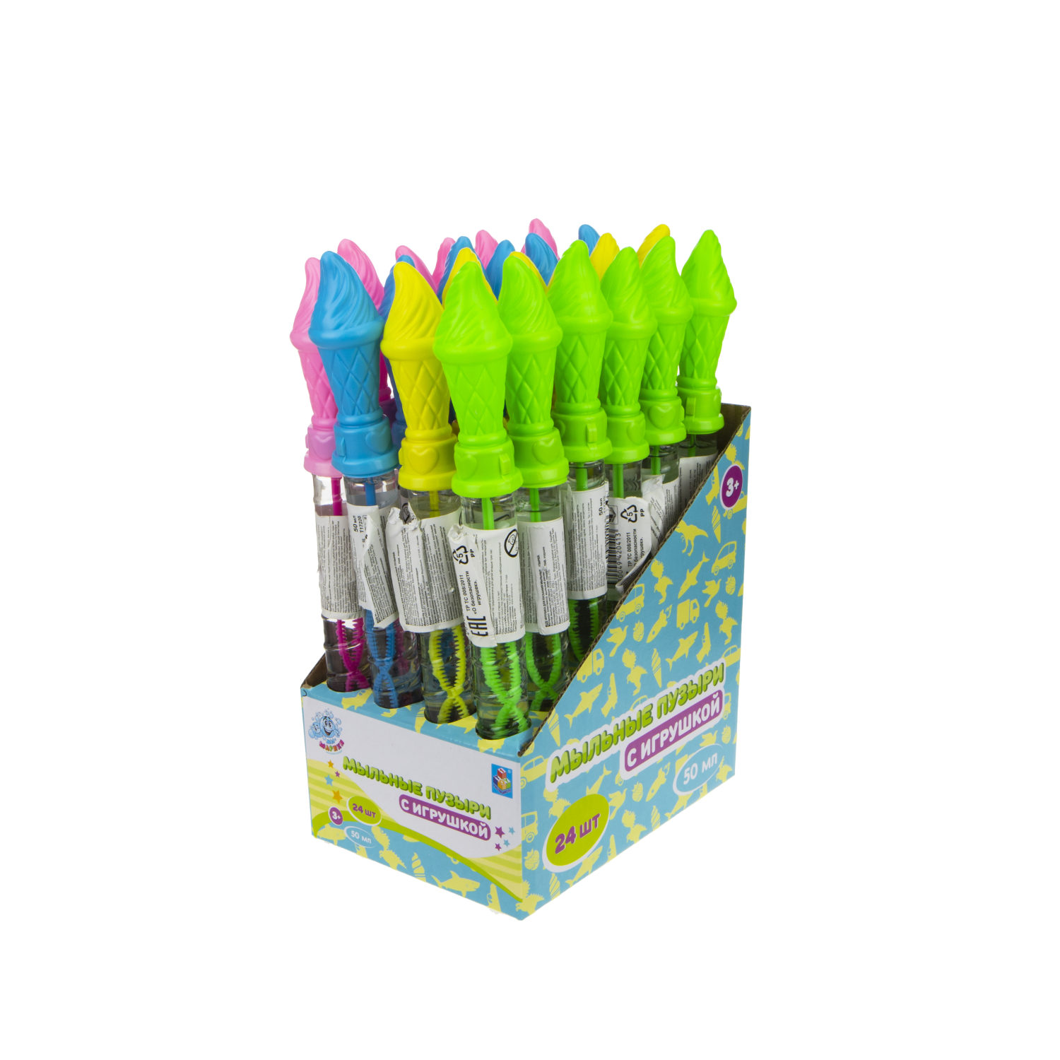 Мыльные пузыри с игрушкой 1TOY "Мы-шарики!" "Мороженое" (50 мл.)