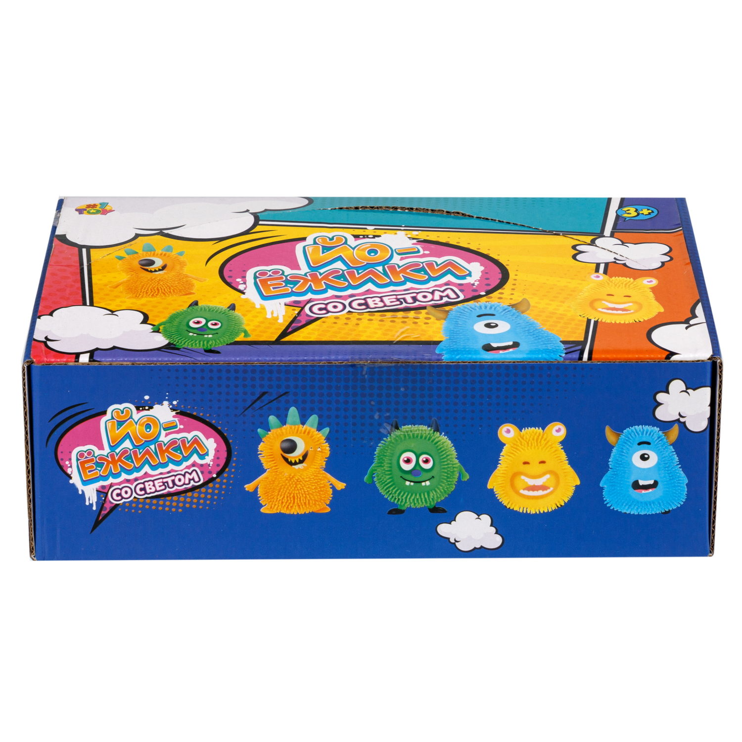 Игрушка-антистресс для рук 1toy Йо-Ёжики, "Монстр" 10 см, со светом, 4 вида в ассортименте
