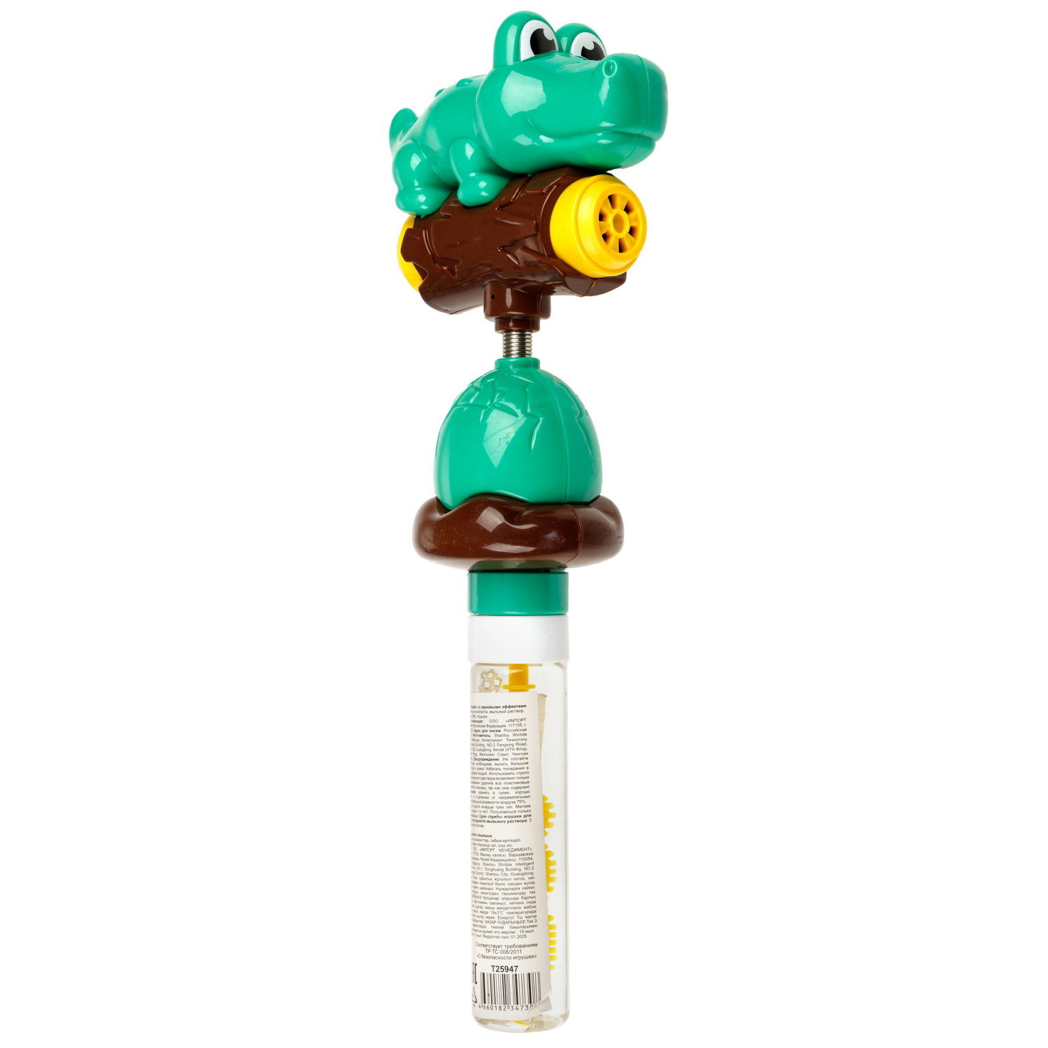 Мыльные пузыри с игрушкой-качалкой 1TOY Мы-шарики! Крокодил, 40 мл, 3 цвета в ассортименте