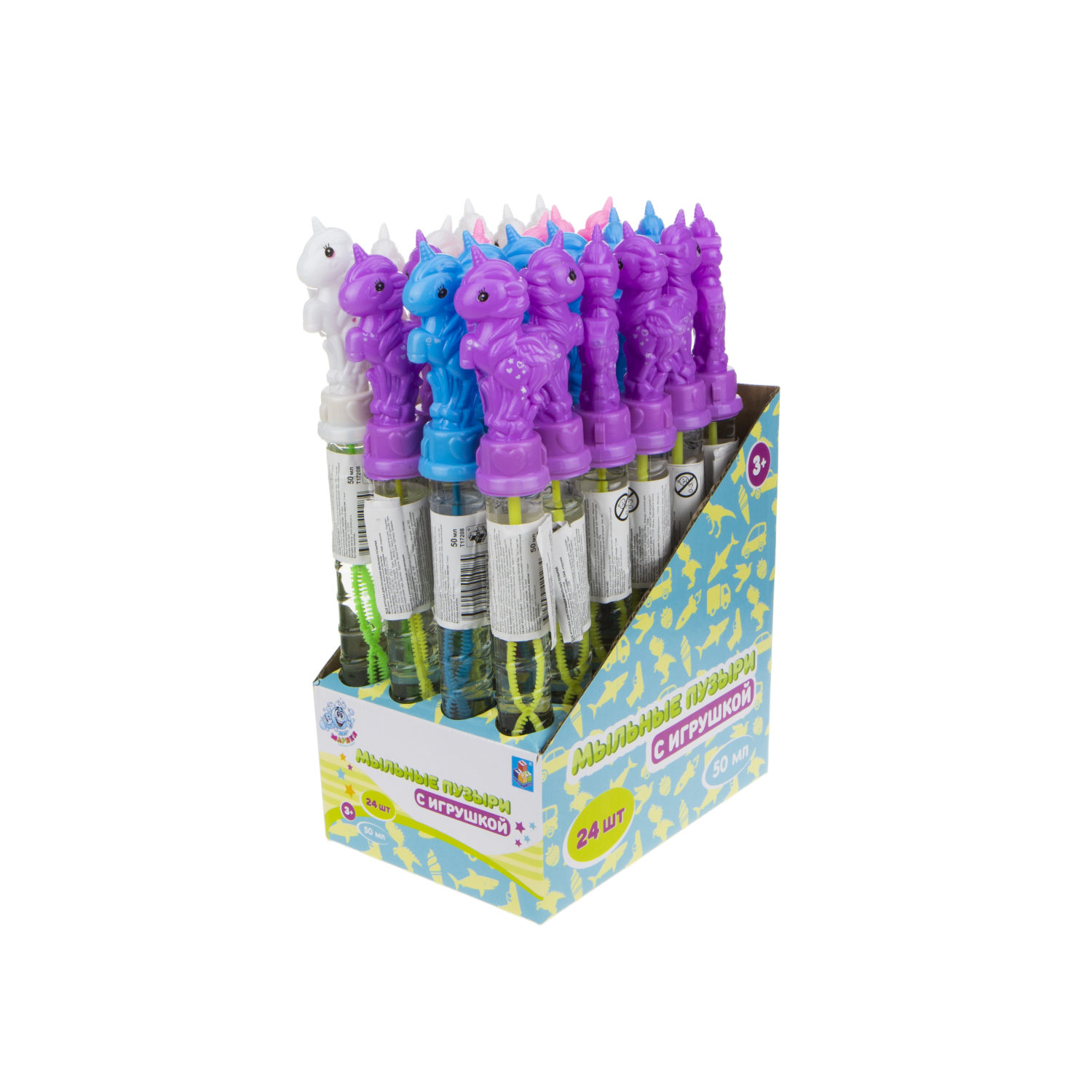 Мыльные пузыри с игрушкой 1TOY "Мы-шарики!" "Единорог" (50 мл.)