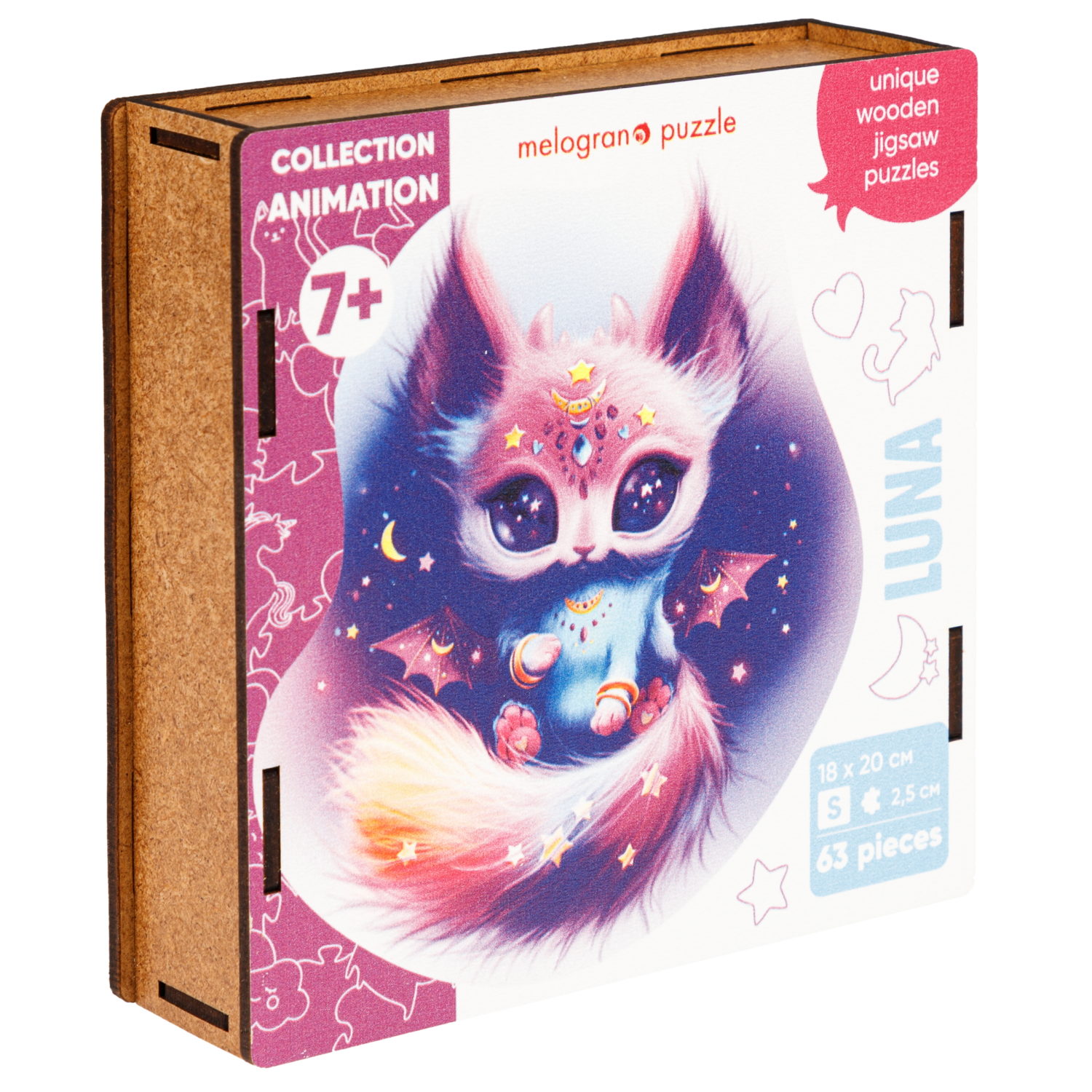 Деревянные пазлы Collection Animals Кошечка Луна, 63 деталей