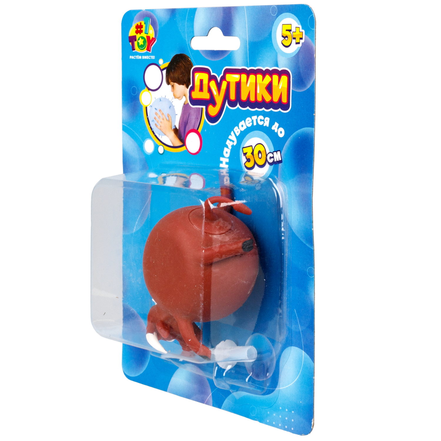 Игрушка ДУТИКИ 1TOY Животные, максимальный размер 30 см, бык