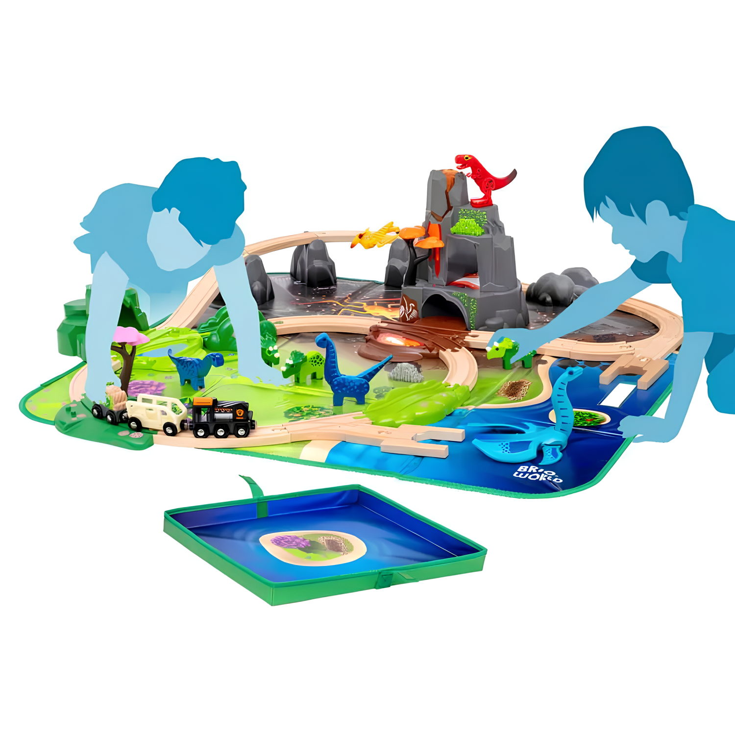 Деревянная железная дорога BRIO Делюкс "Дино", 12 элементов