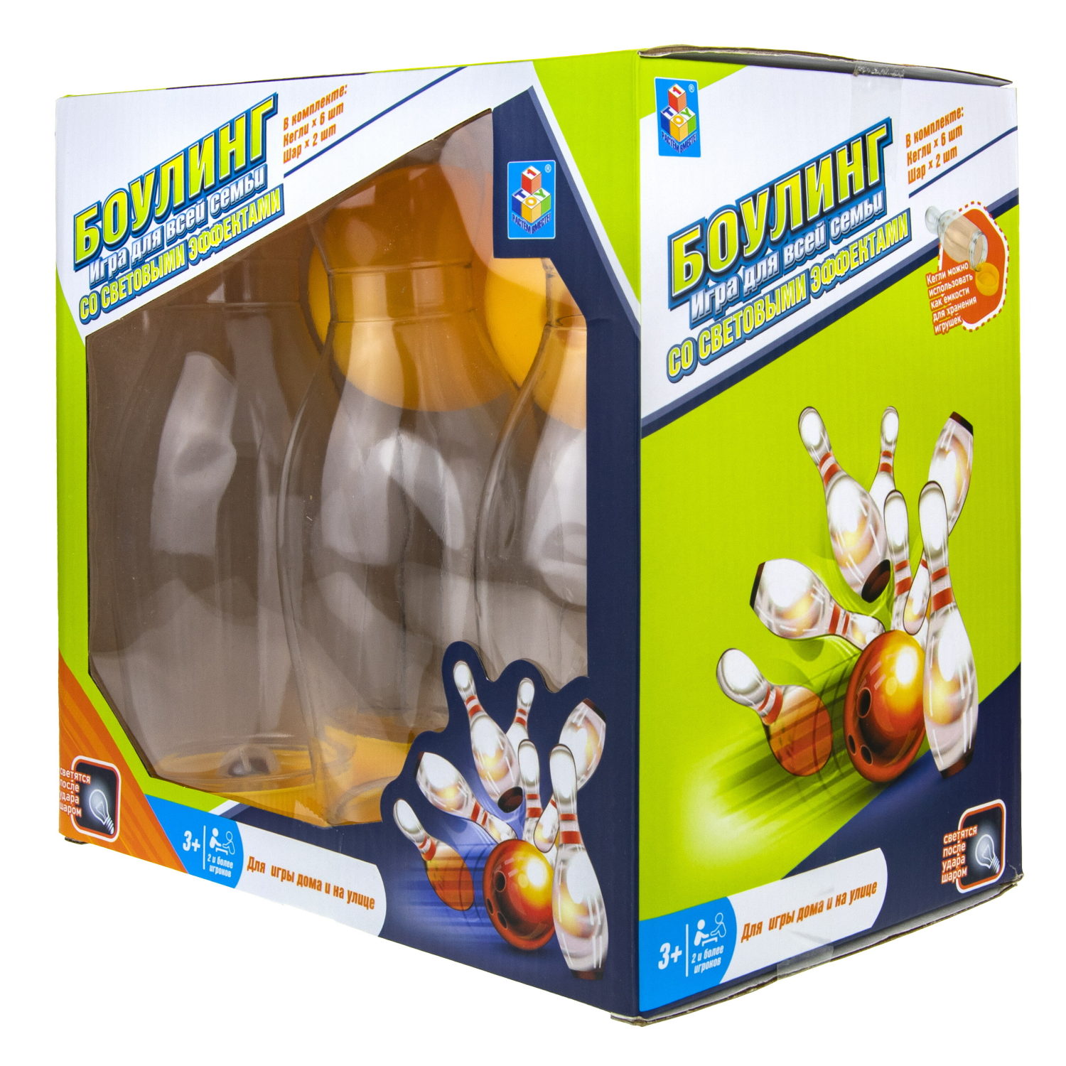Игровой набор 1TOY Боулинг со светом, 6 кеглей и шар