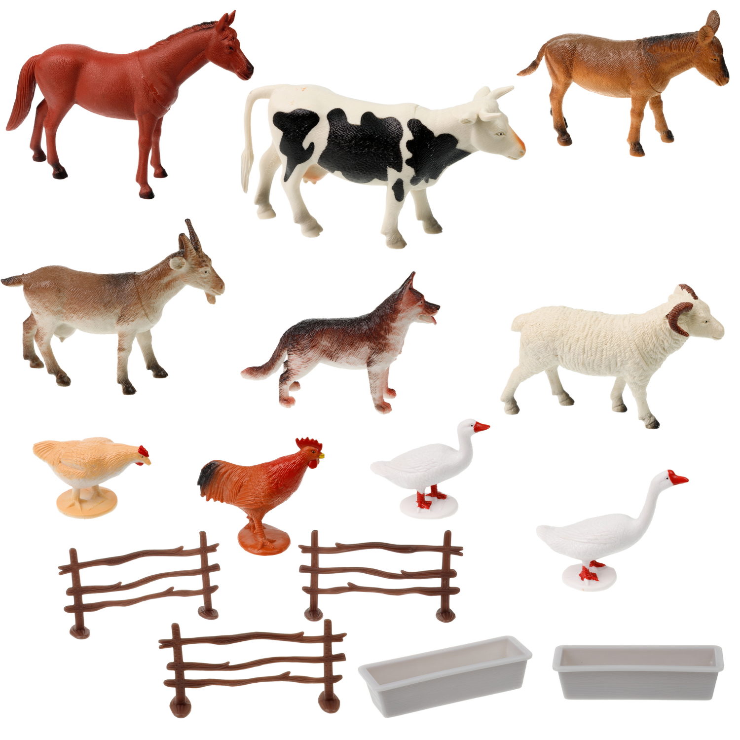 Фигурки диких животных Африки и набор ферма 1TOY "В мире животных" 30 шт.