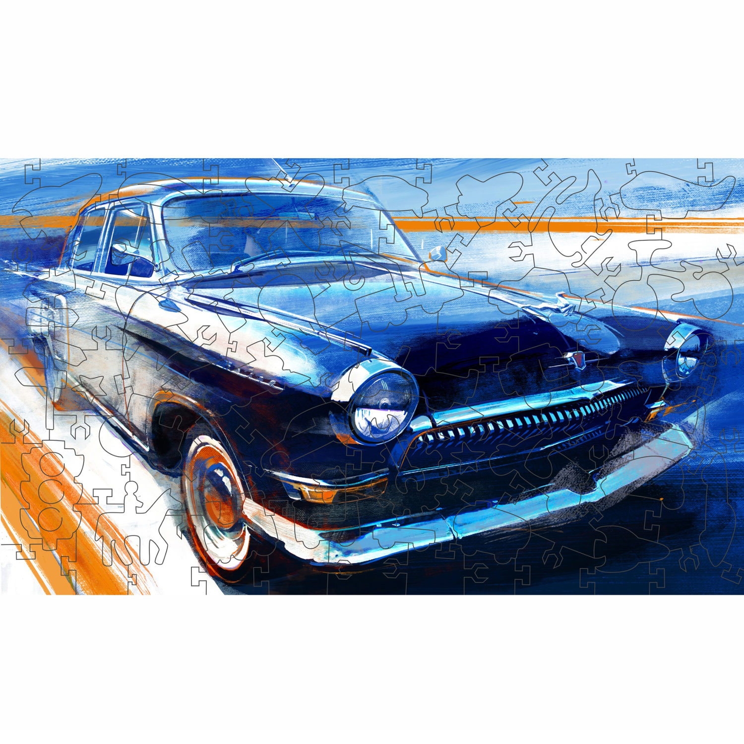 Деревянные пазлы Collection Transport Автомобиль советский, 100 деталей, 28х16,5 см