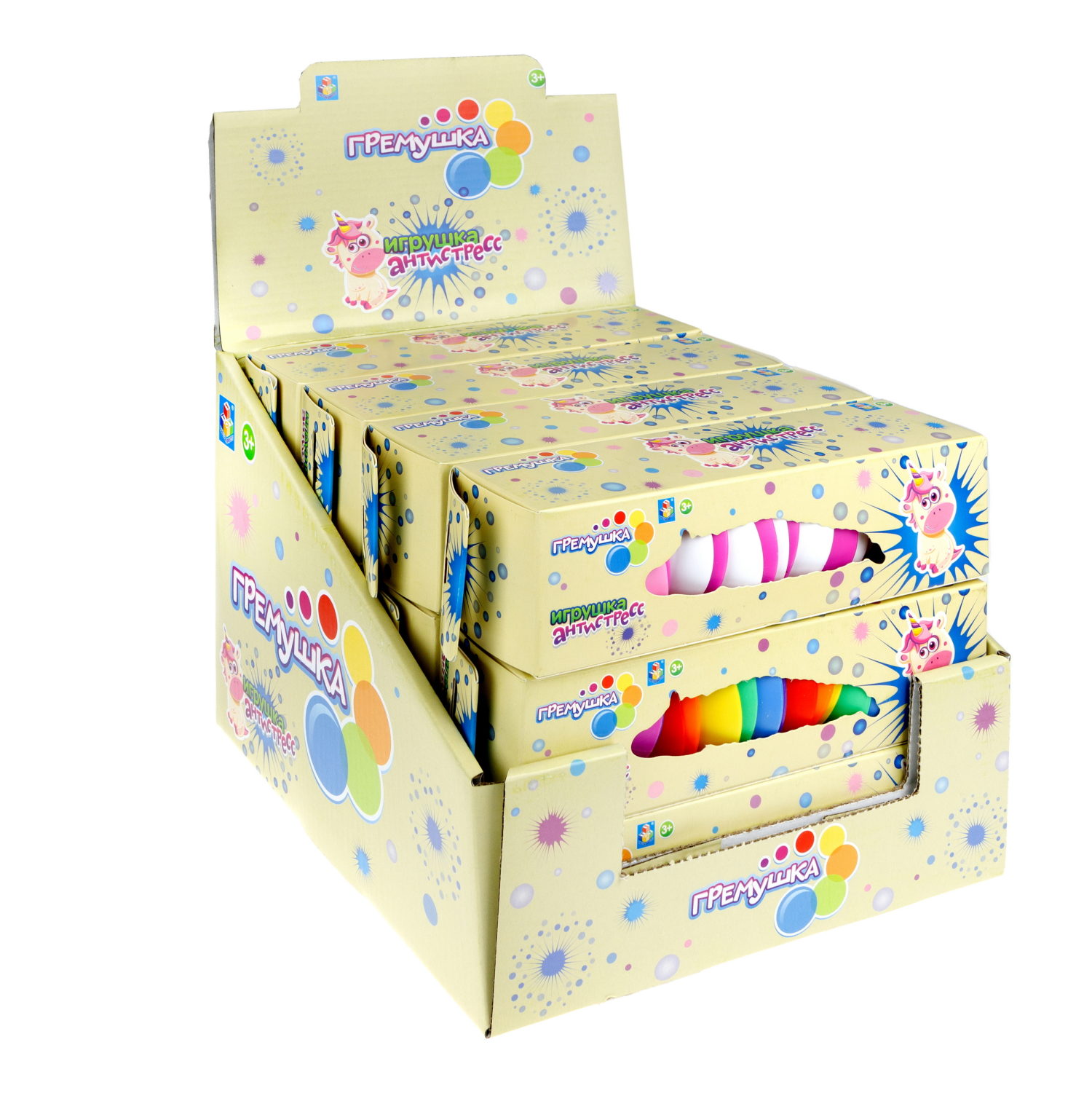 Единорог 1TOY Гремушка, 3 цвета в ассортименте