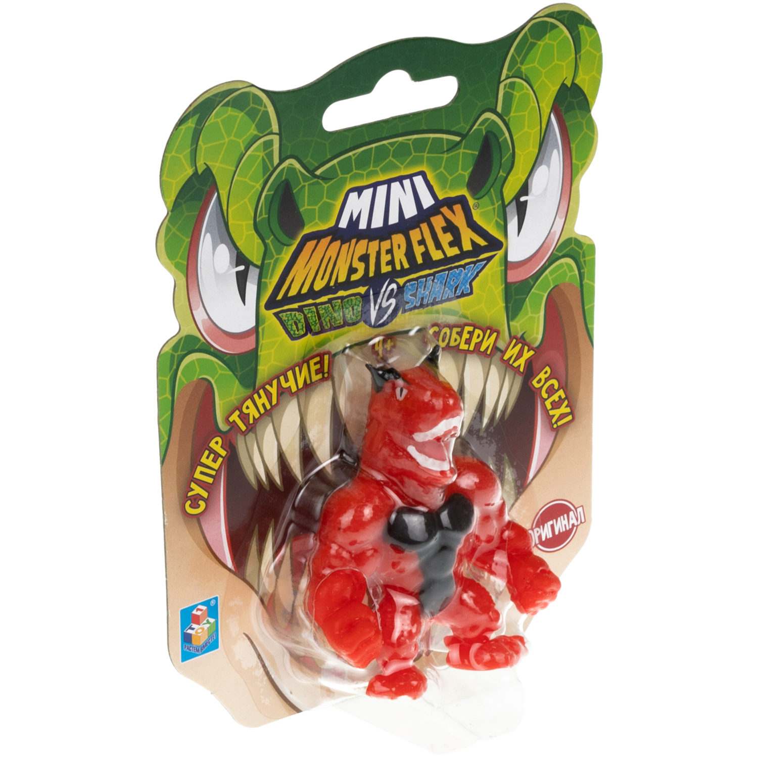 1TOY MONSTER FLEX MINI DINO и SHARK, тянущиеся фигурки, 10 видов в ассортименте