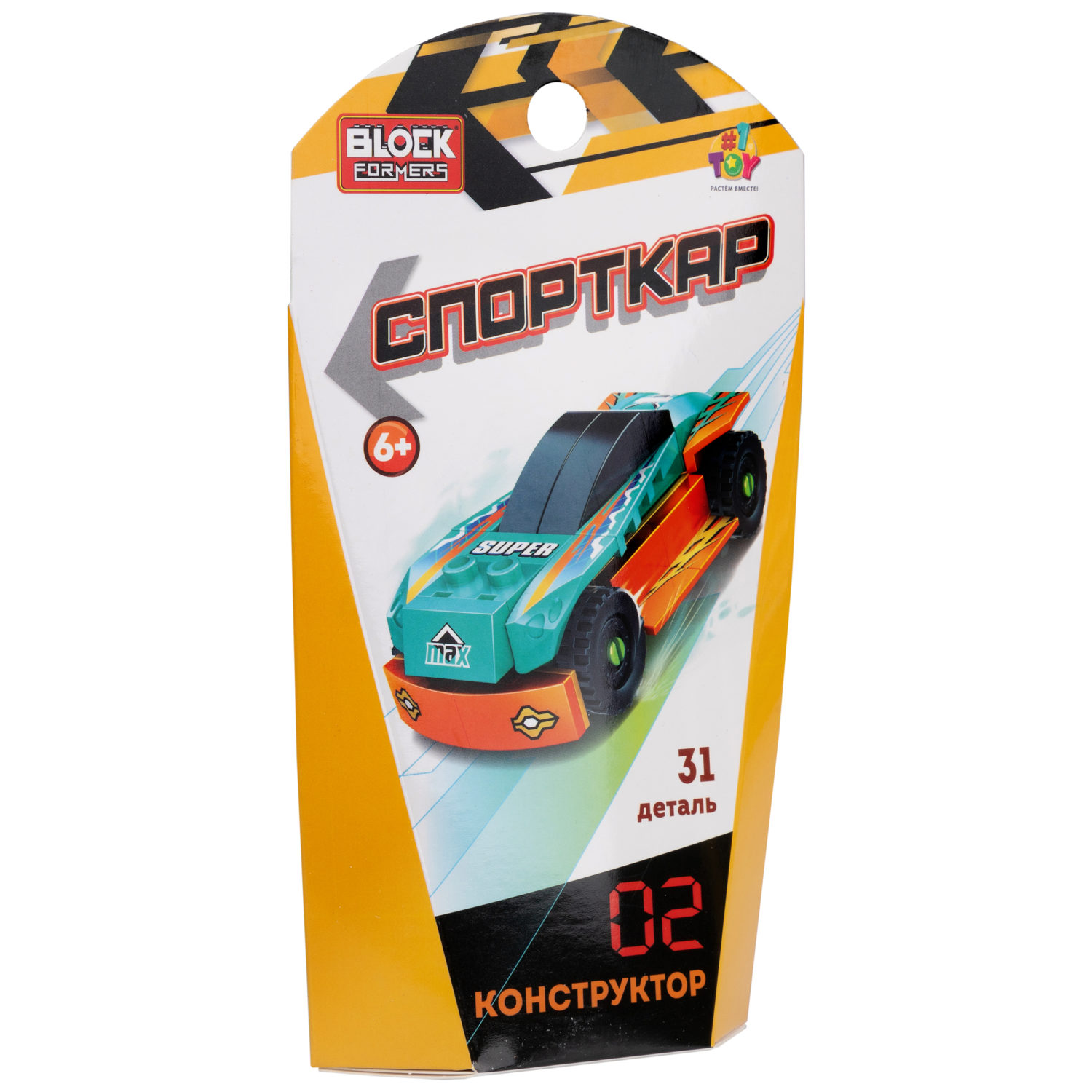 1TOY конструктор Blockformers "Спорткар", в ассортименте 6 видов