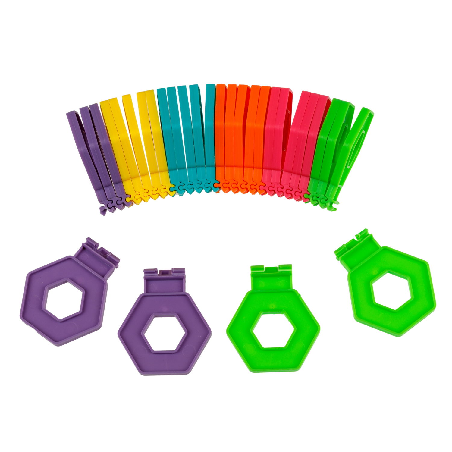 1TOY Радуга-Дуга трещотка антистресс, шестигранная, 30 дет., кор. с окном