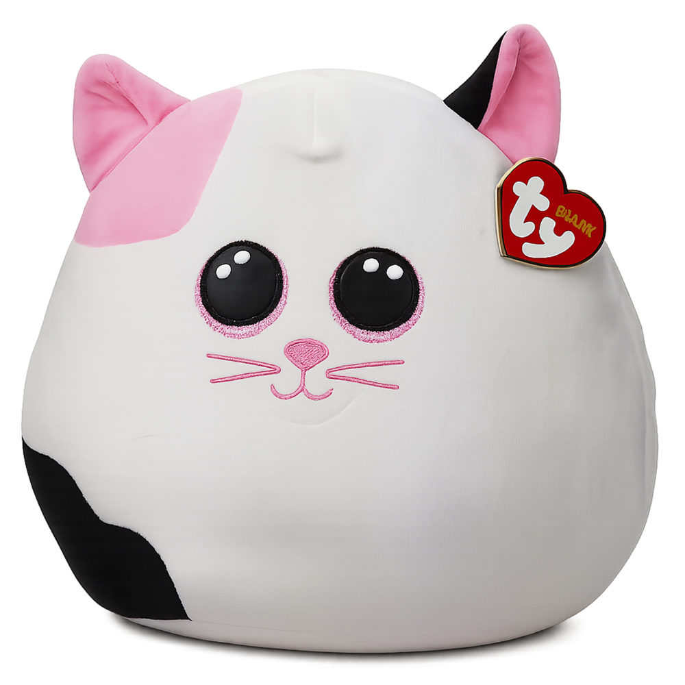 Мягкая игрушка TY Squish-a-boos бело-розовая Кошечка Muffin, 25 см