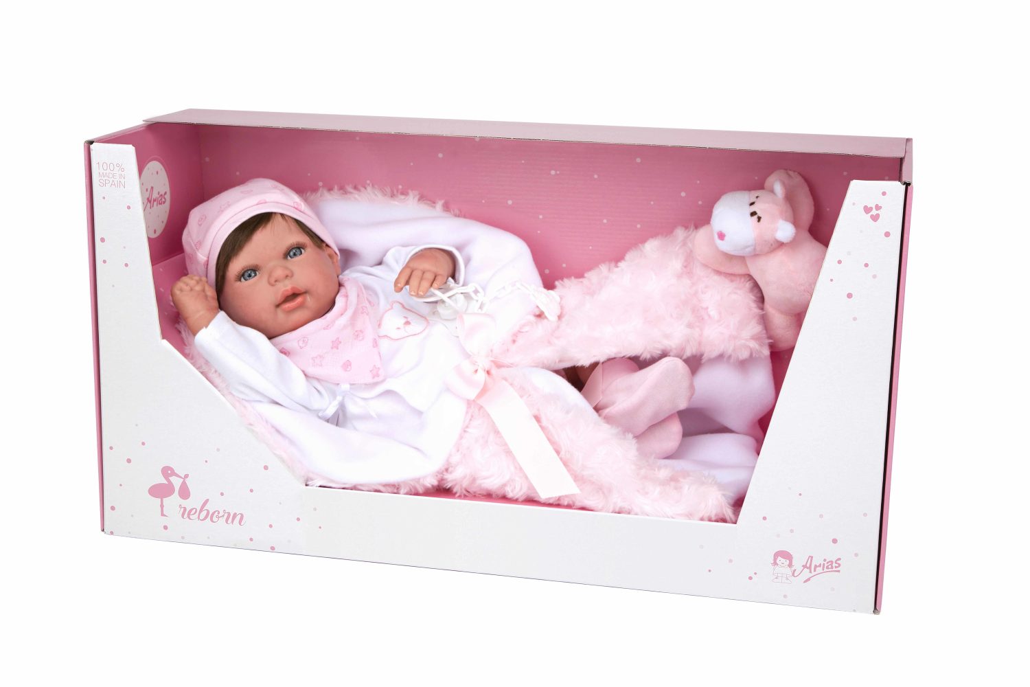 Arias Reborns Aina новорожденный пупс 45 см, мягкий, с аксессуарами, Испания