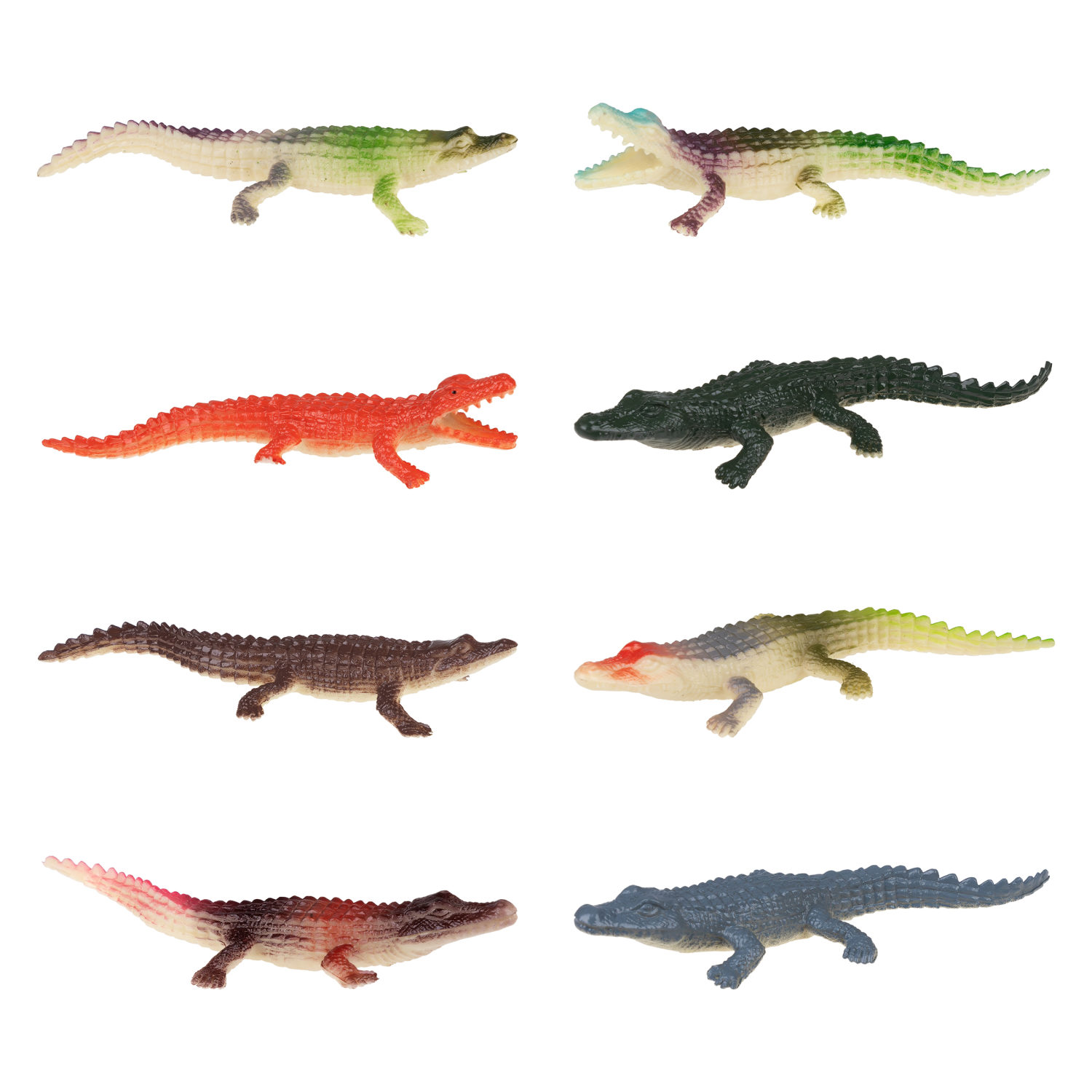 Фигурки животных 1TOY "В мире животных" рептилии игрушки, крокодил, игровой набор, 8 шт