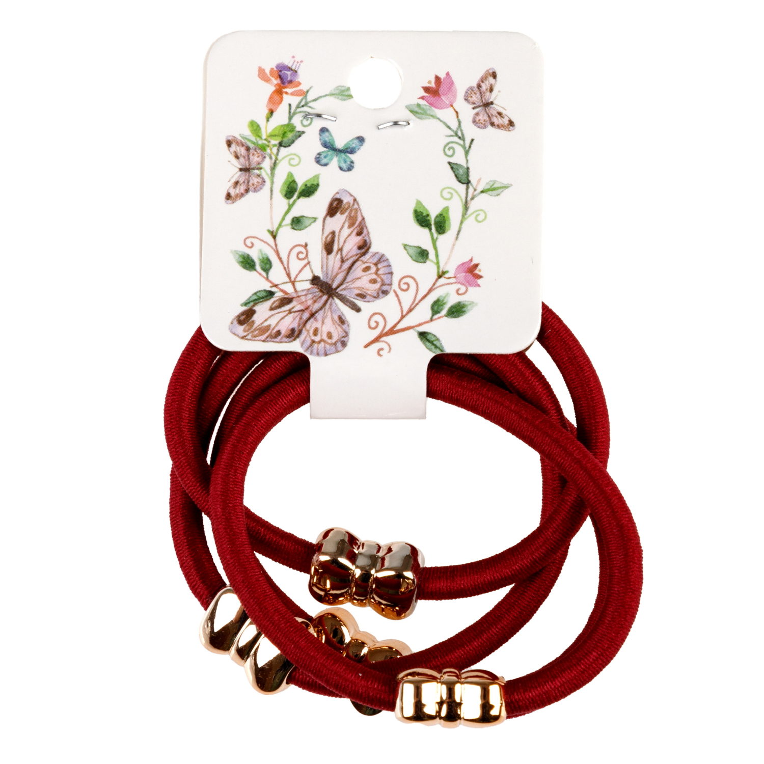 Lukky Fashion набор из 4 резинок для волос с метал.бантиком, 3 цвета в ассортименте: черный, золотой, красный микс