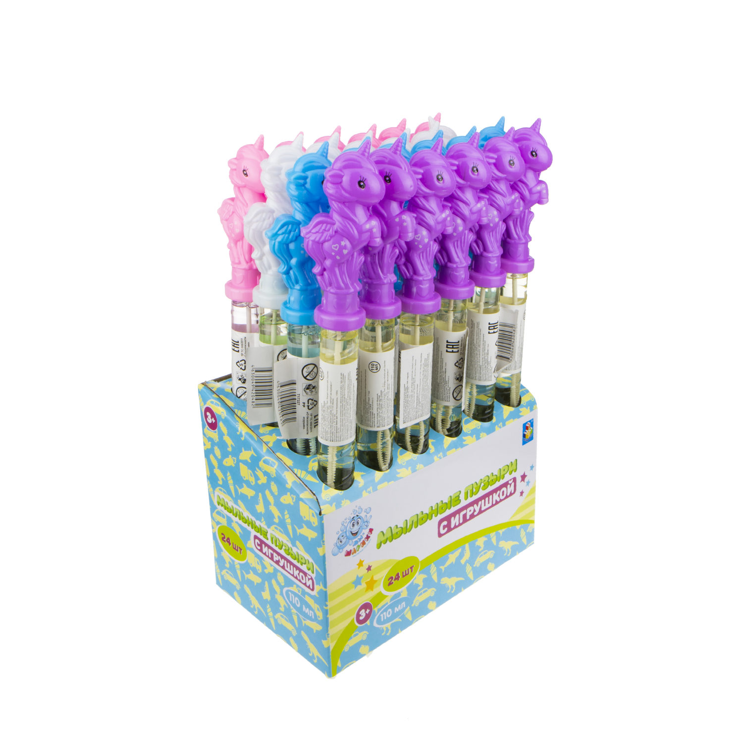 Мыльные пузыри с игрушкой 1TOY "Мы-шарики!" "Единорог" (110 мл.)