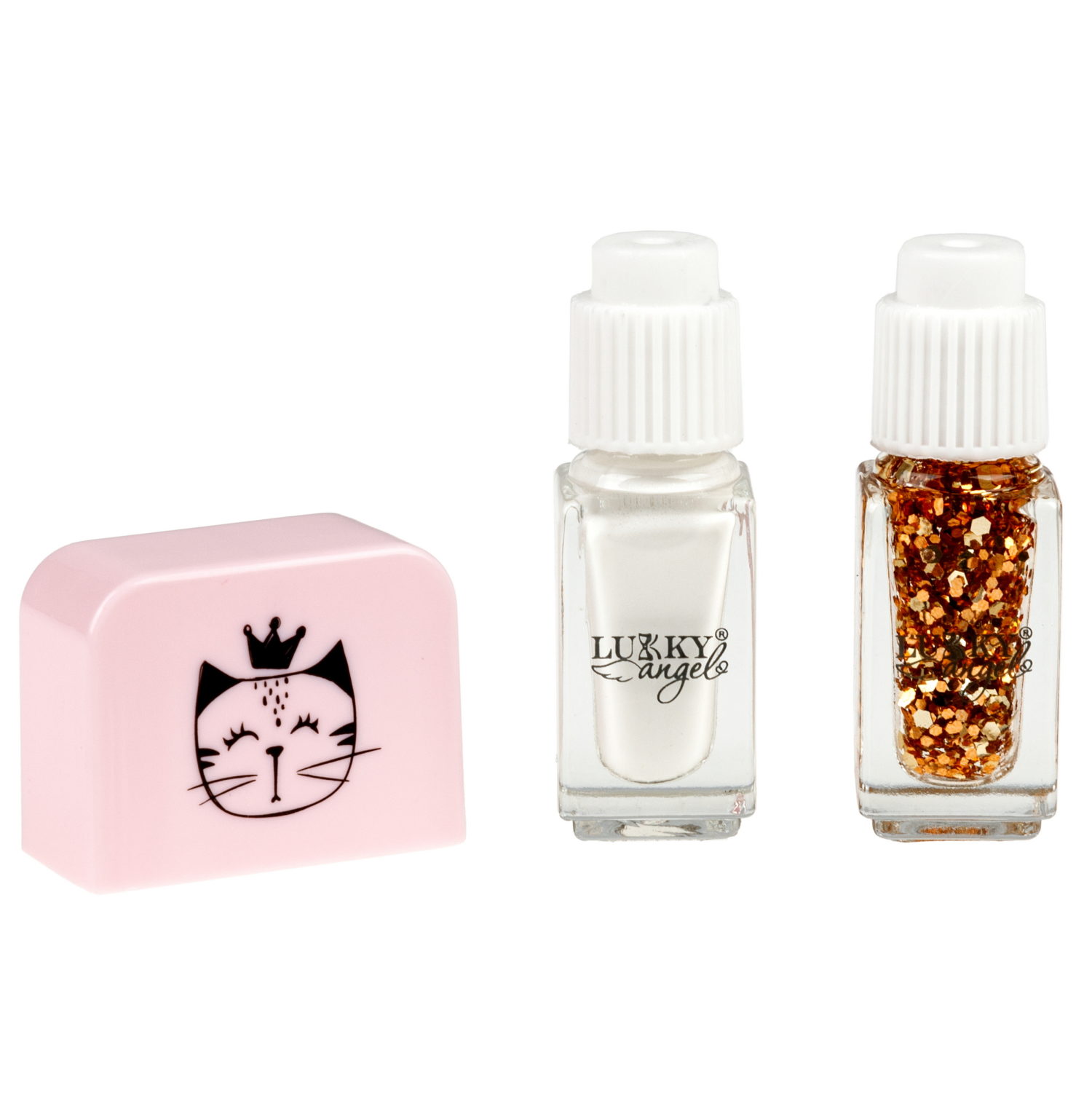 Двойной лак для детских ногтей Lukky Angel Just Duet зефирно-перламутровый и золотой с блестками, 2 по 4 мл