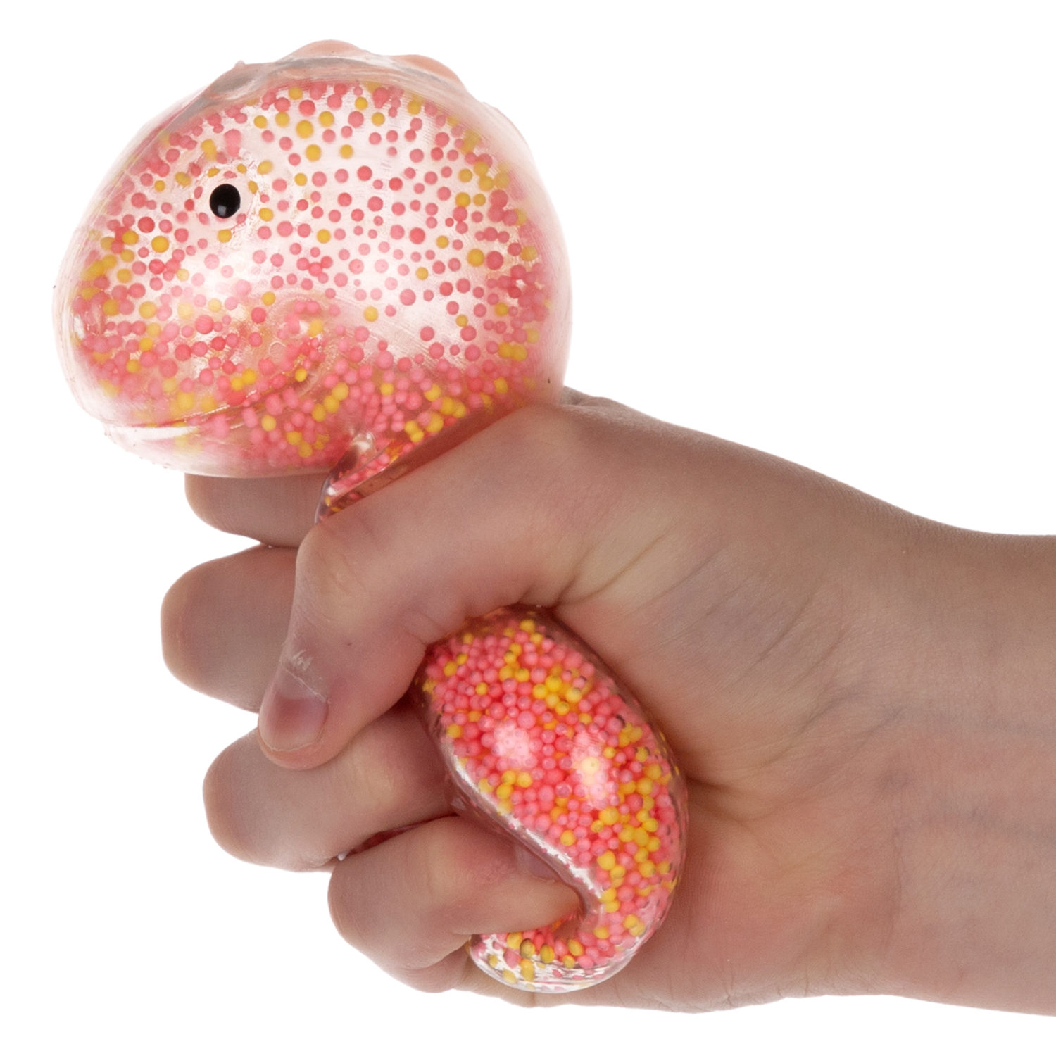 1toy Жмяка динозавр с пенопластовыми шариками, 8х11 см, 4 вида в ассортименте