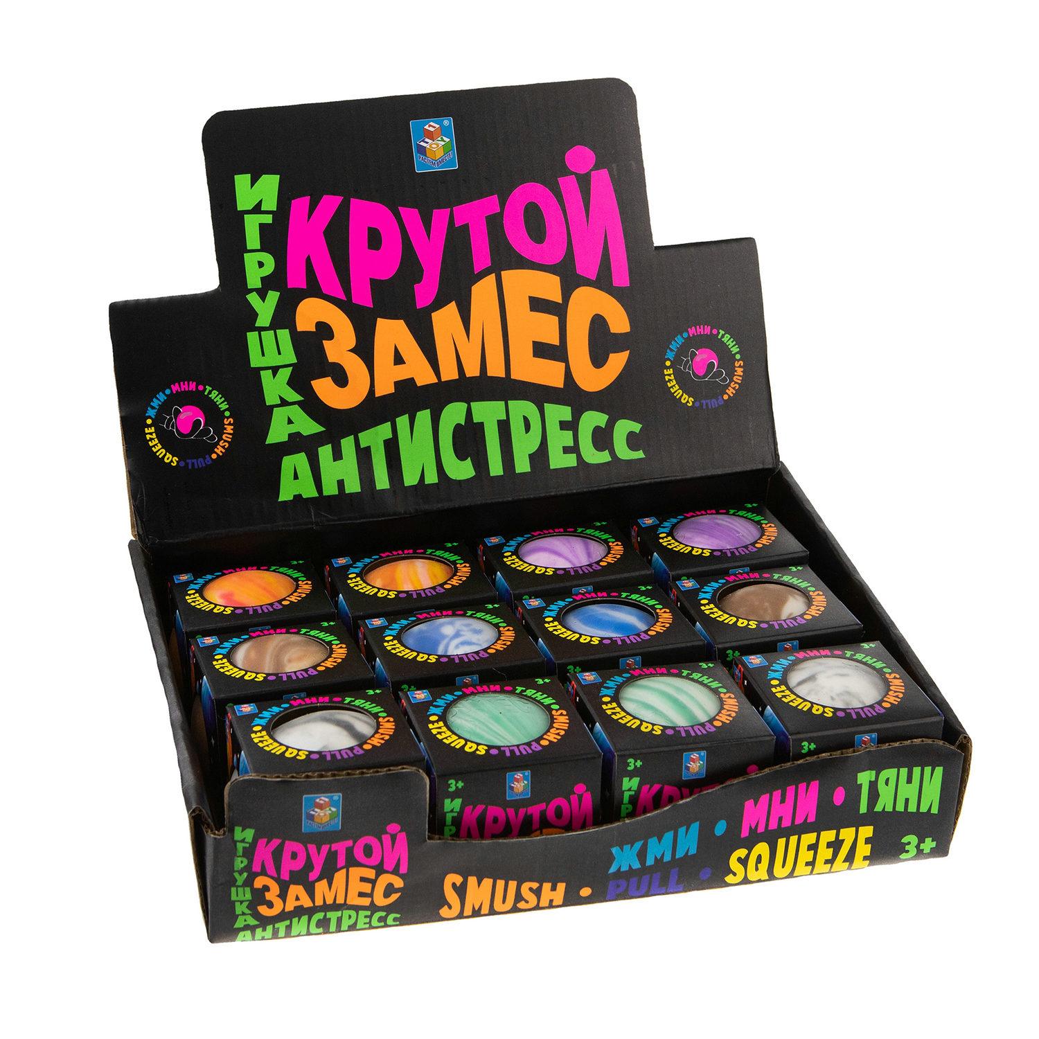 1toy Крутой замес, шар галактика 6см, 6 цветов, 12 шт в д/б