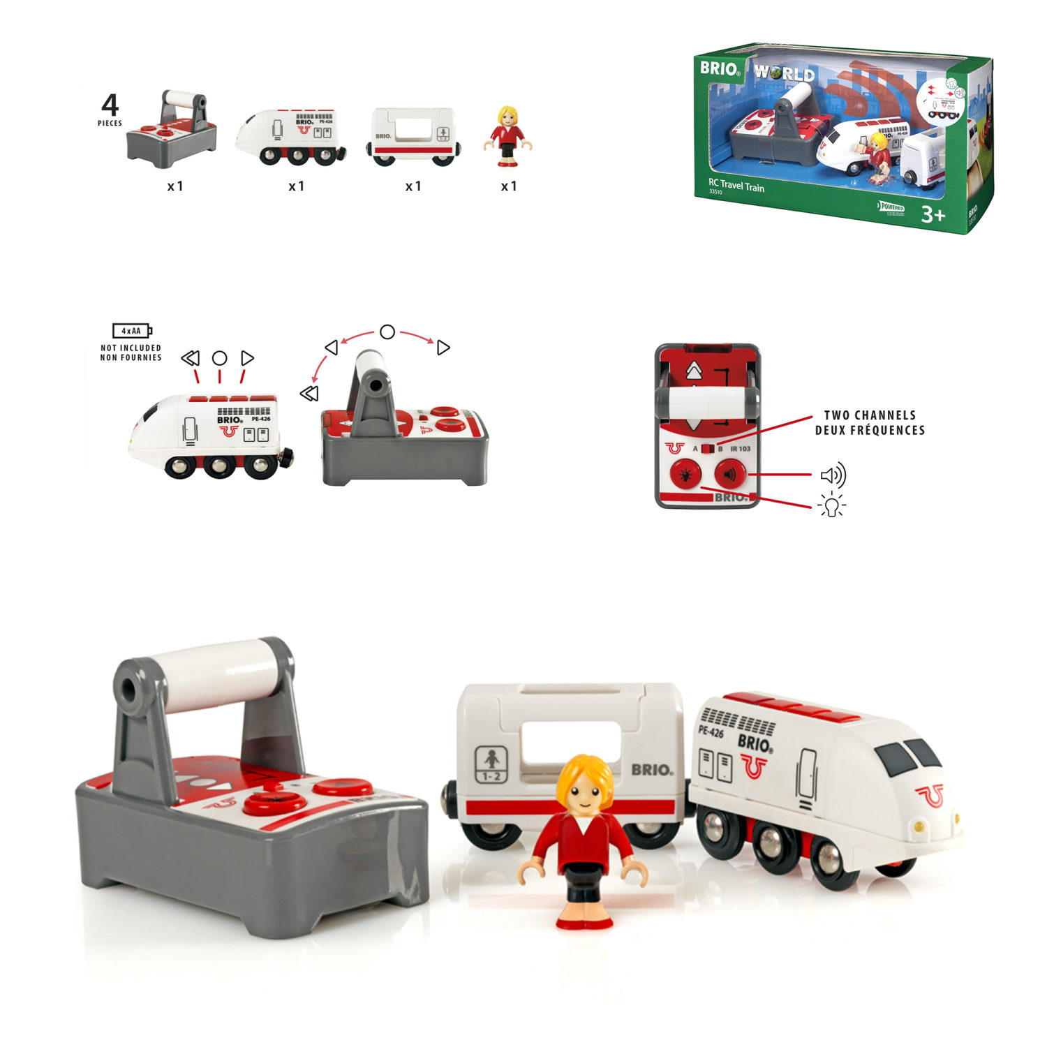 Поезд пассажирский BRIO, на дистанционном управлении, на батарейках