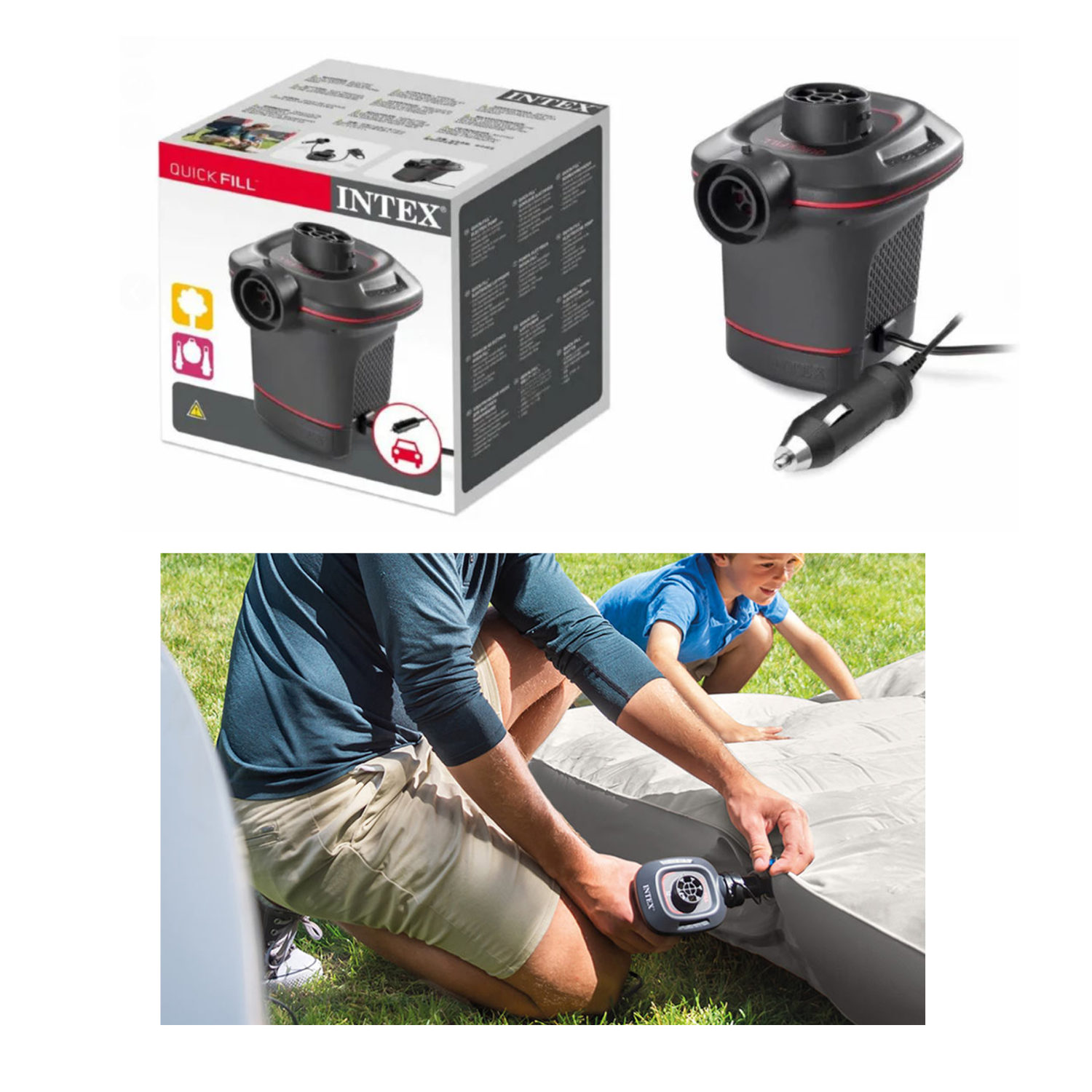 Насос электрический Intex Интекс для матраса, для лодки, для сапборда