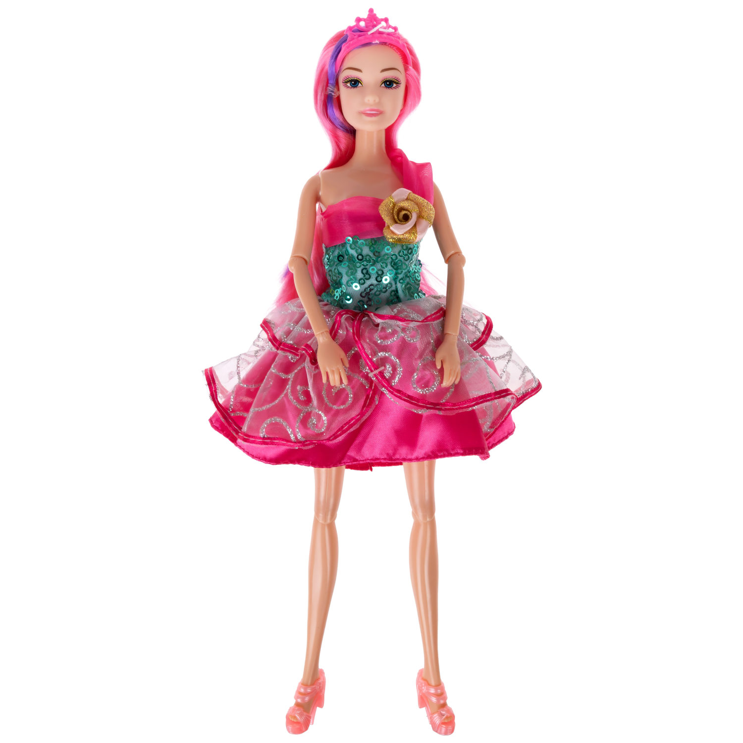 Кукла Alisa Fairy Фея с фиолетовой прядью, крыльями, цветами и щенком, 29 см